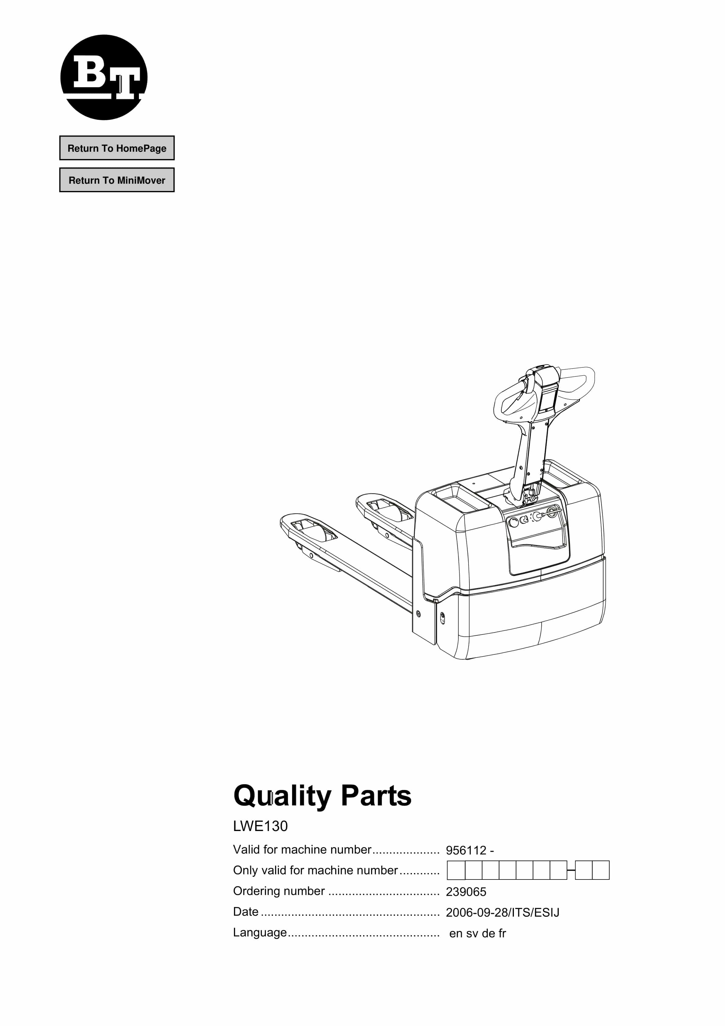 BT LWE130 Quality Parts 239065