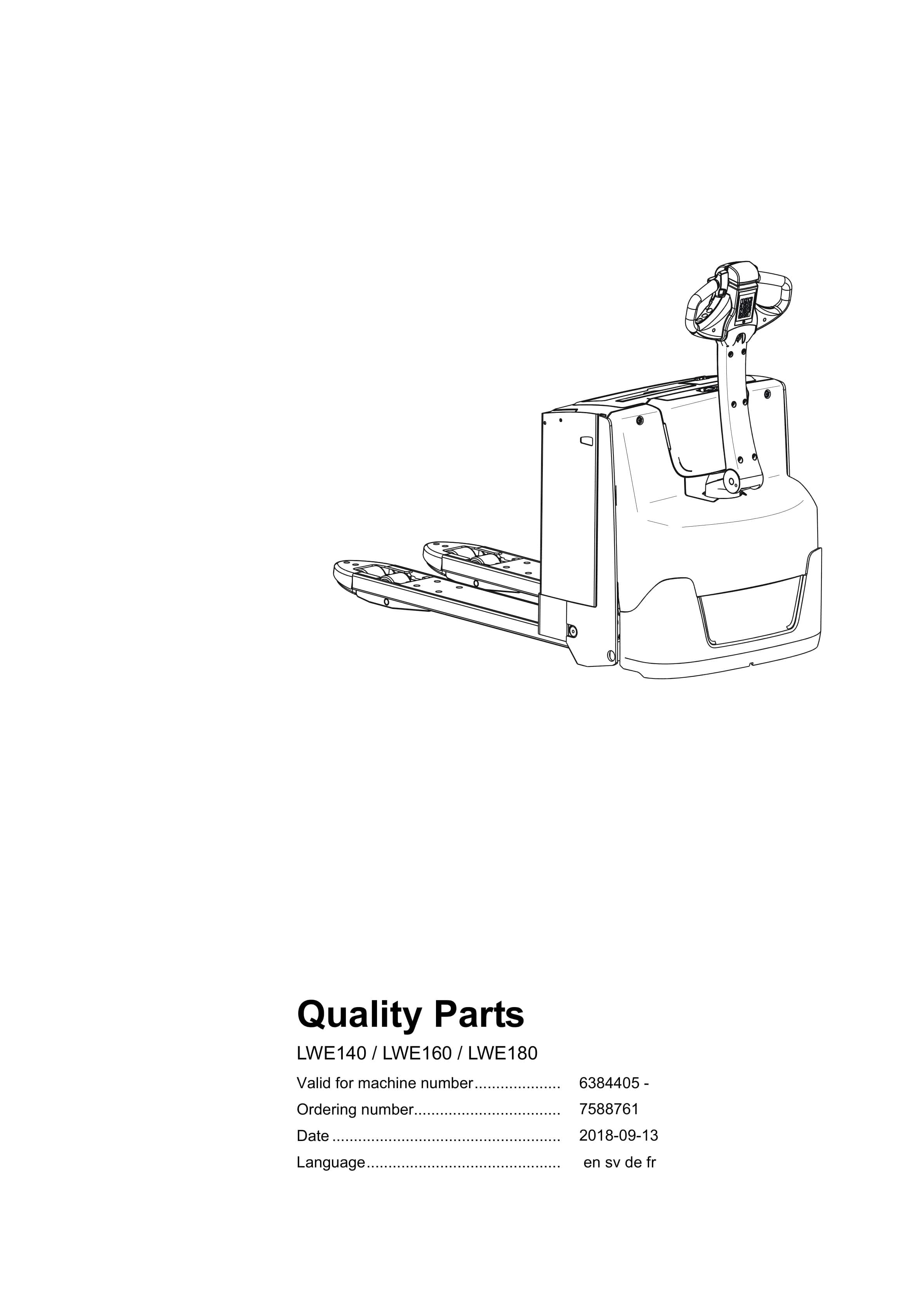 BT LWE140, LWE160, LWE180 Quality Parts 7588761