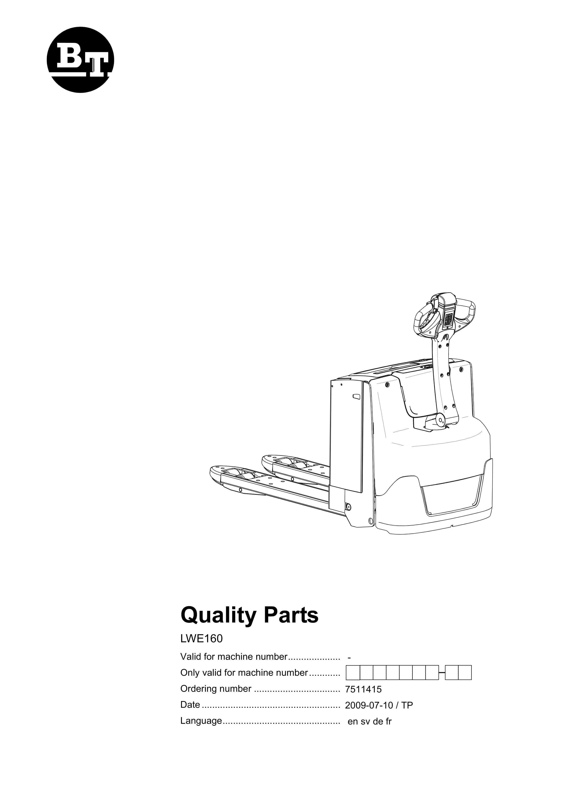 BT LWE160 Quality Parts 7511415