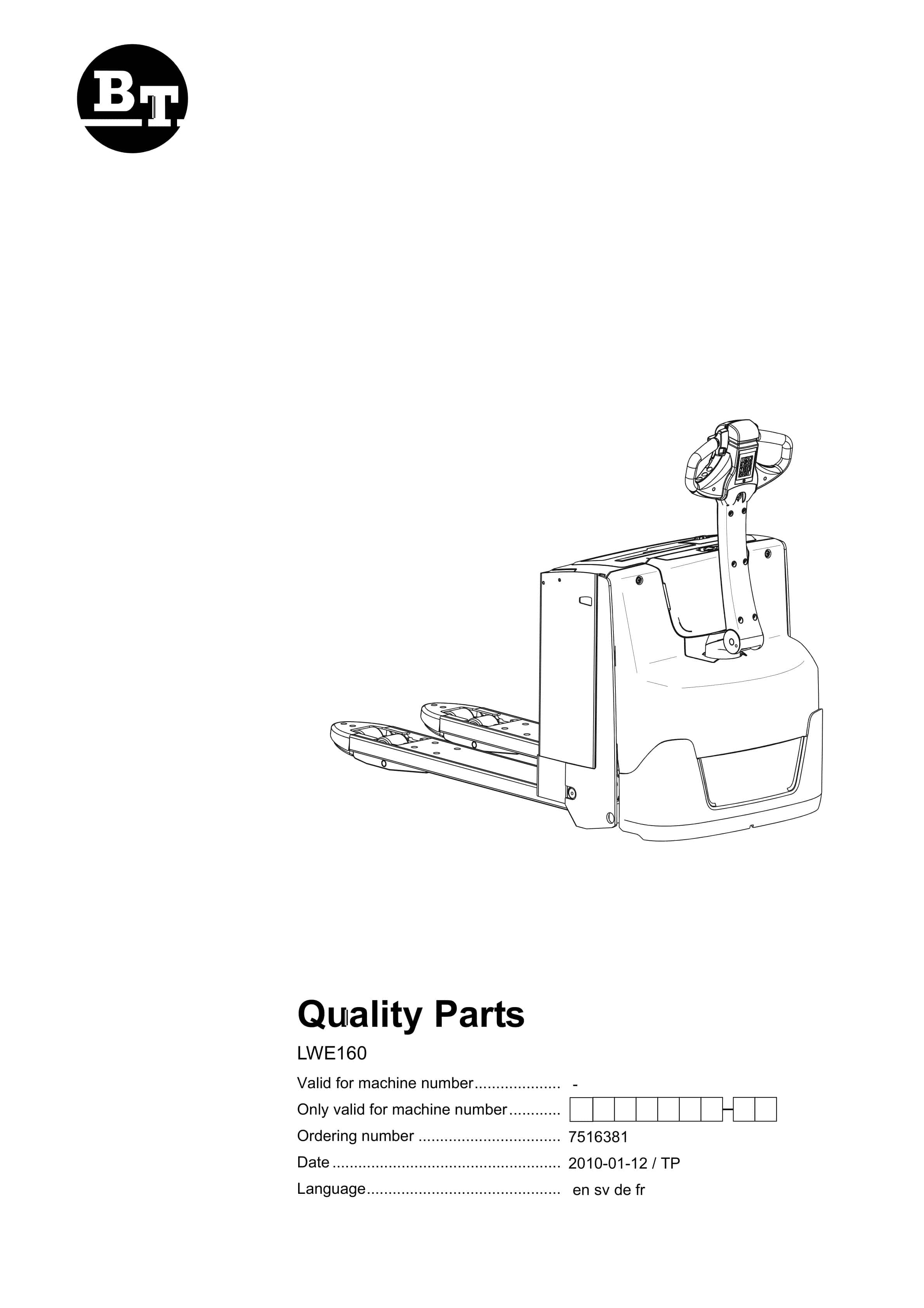 BT LWE160 Quality Parts 7516381