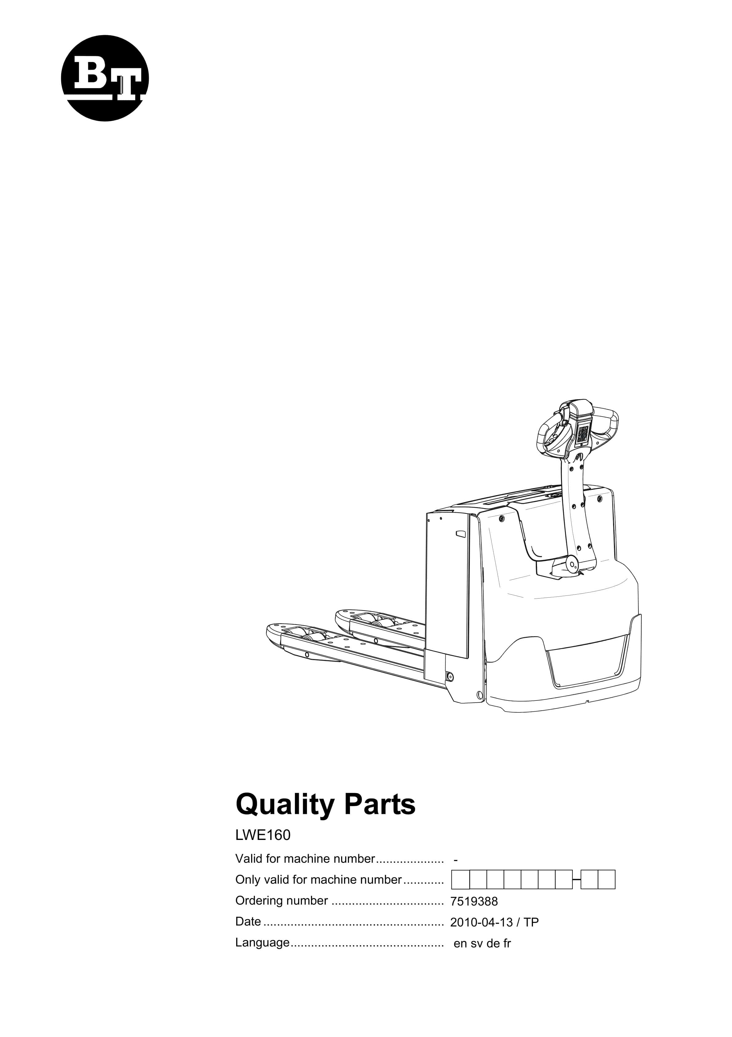 BT LWE160 Quality Parts 7519388