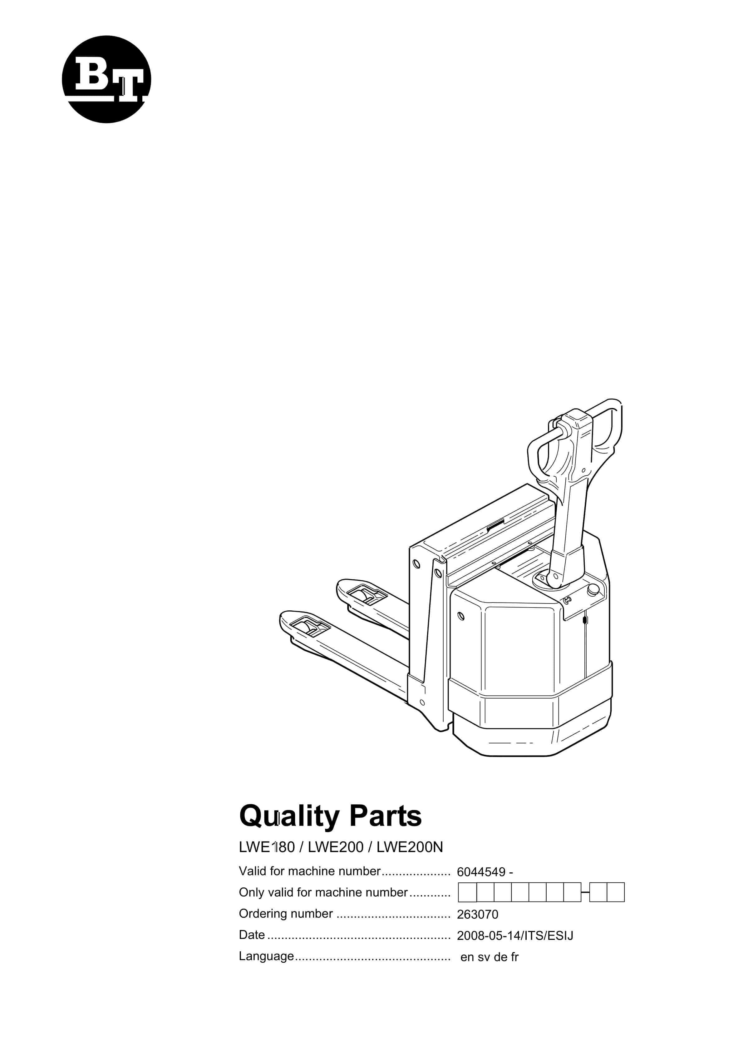 BT LWE180, LWE200, LWE200N Quality Parts 263070