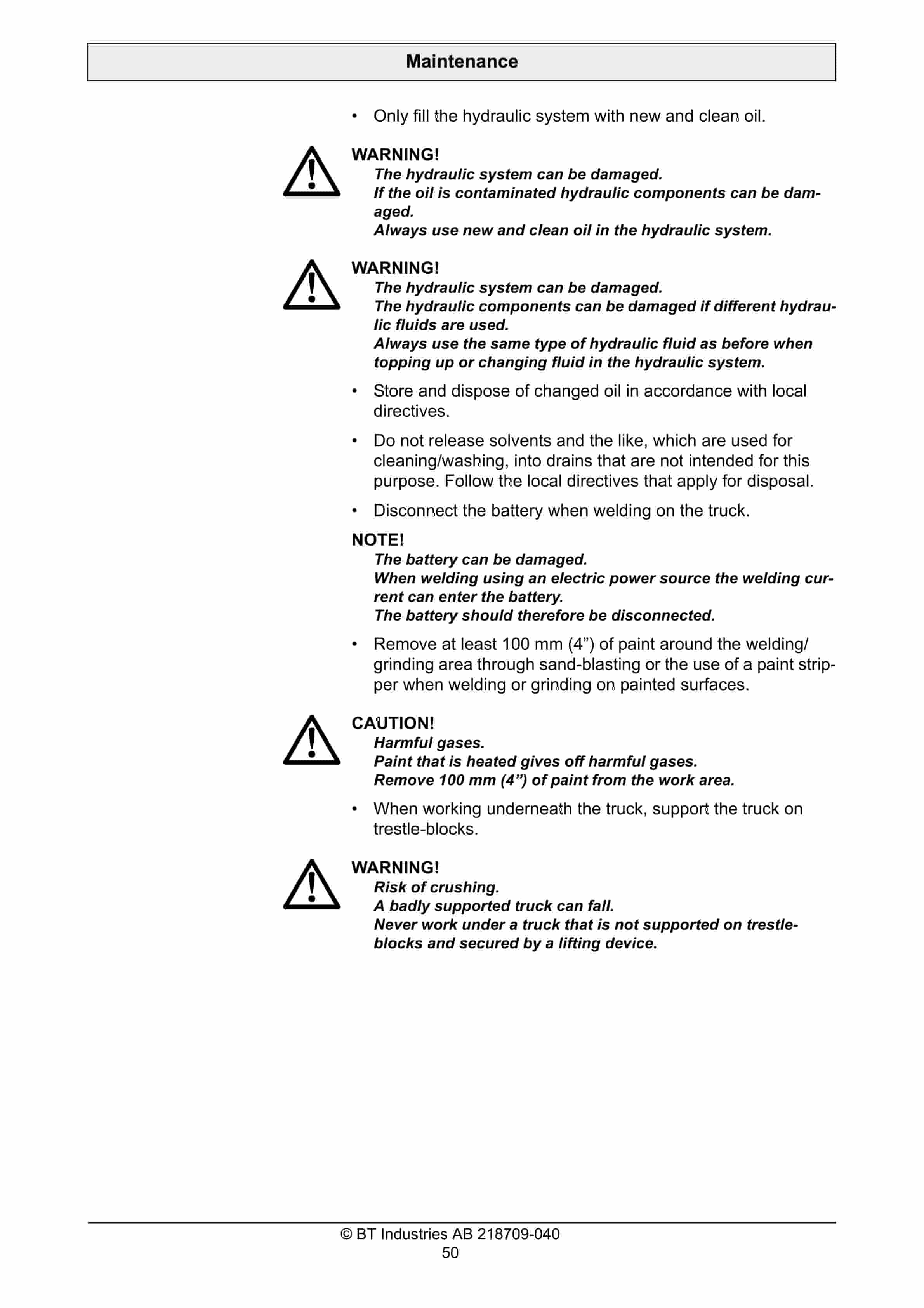BT LWE180, LWE200 Operator Manual 218709-040 4 BT LWE180, LWE200 Operator Manual 218709-040 - Image 4