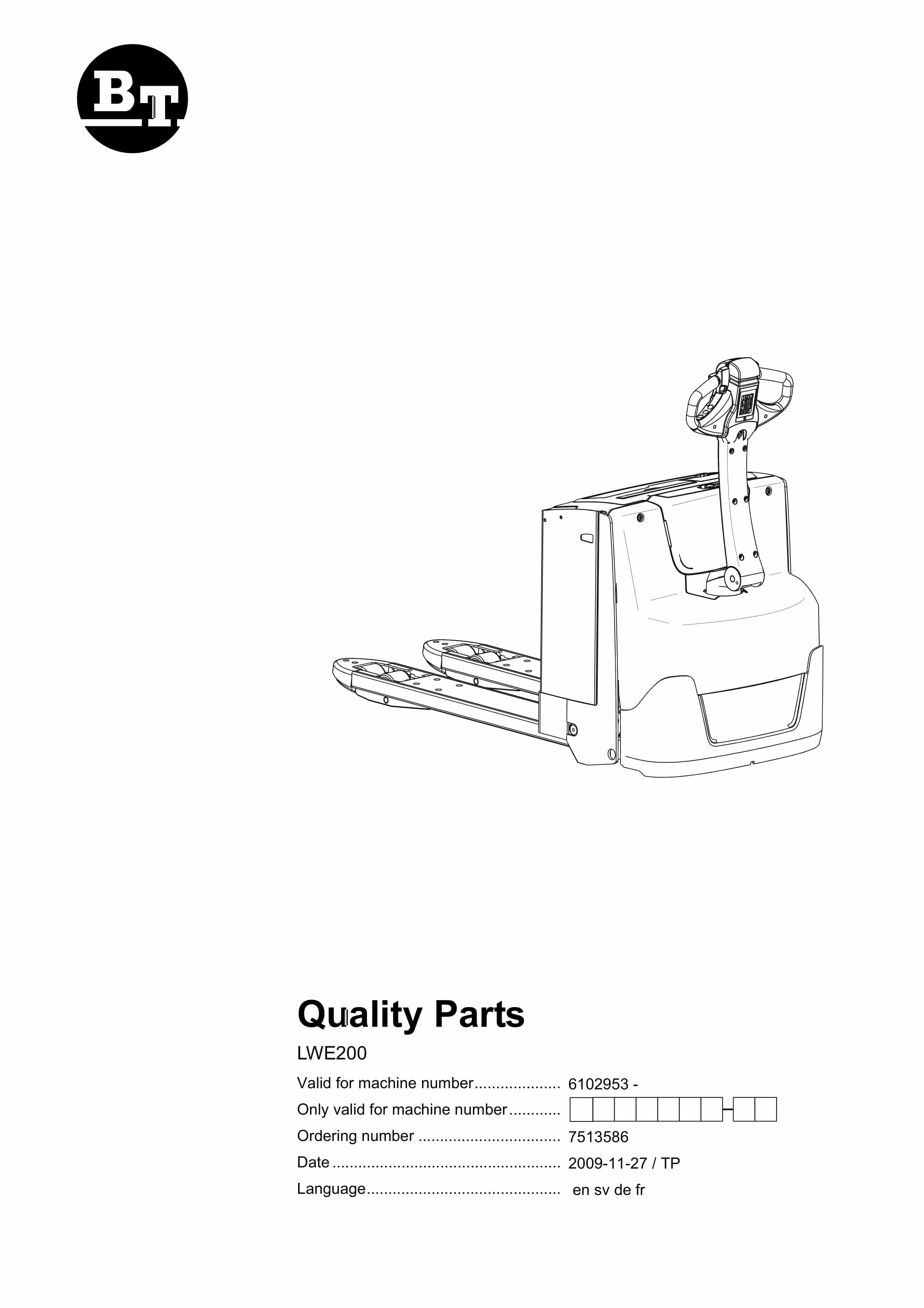 BT LWE200 Quality Parts 7513586