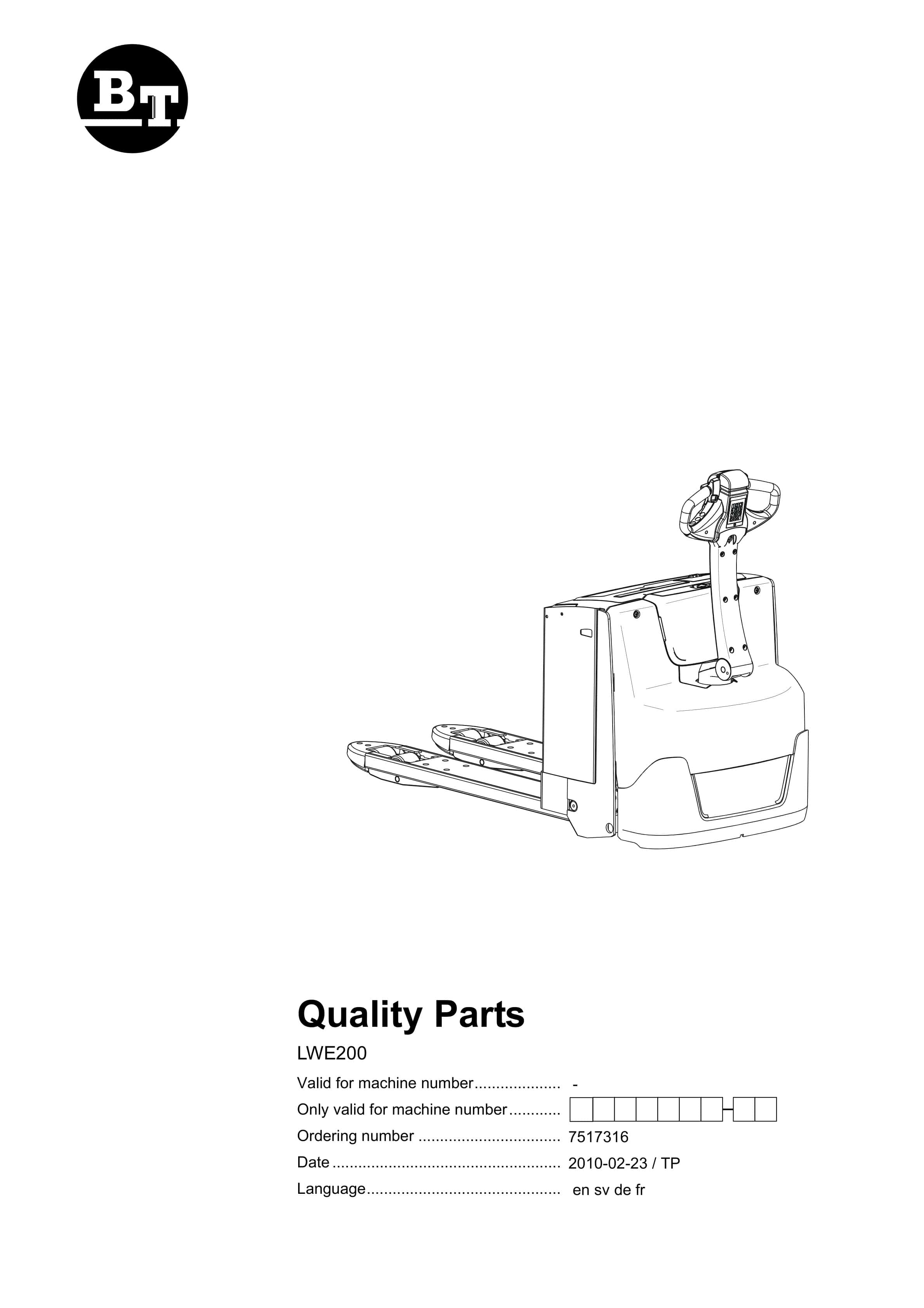 BT LWE200 Quality Parts 7517316