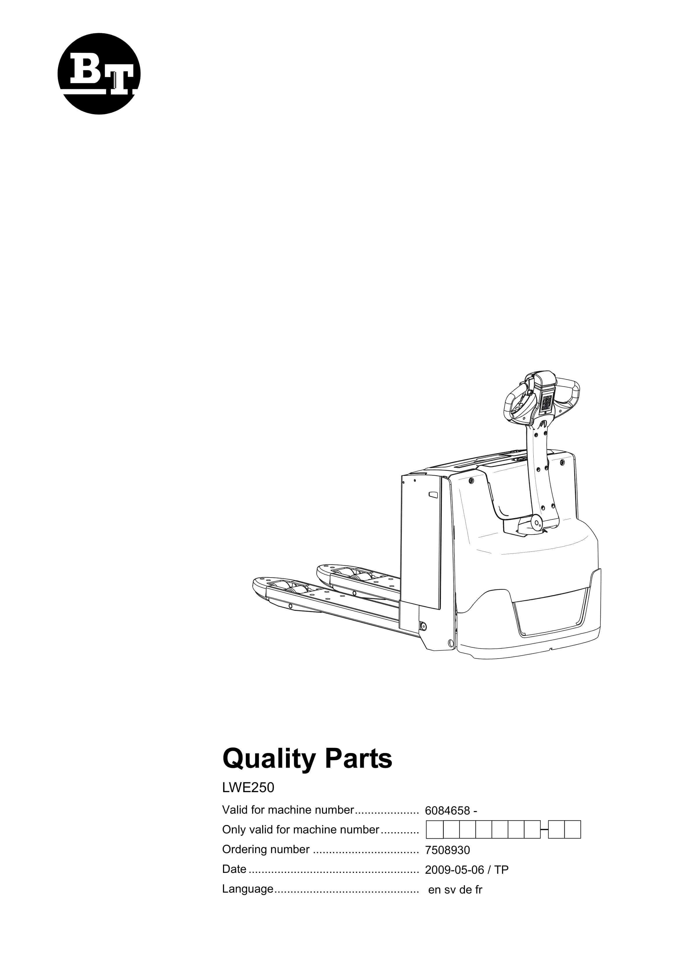 BT LWE250 Quality Parts 7508930