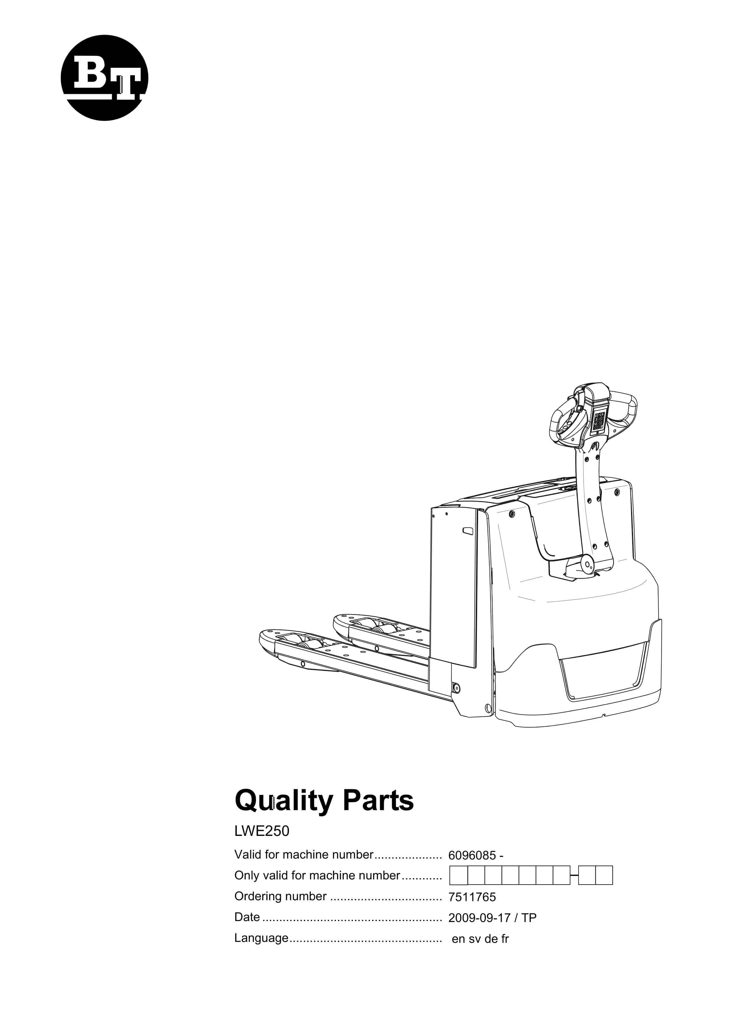 BT LWE250 Quality Parts 7511765