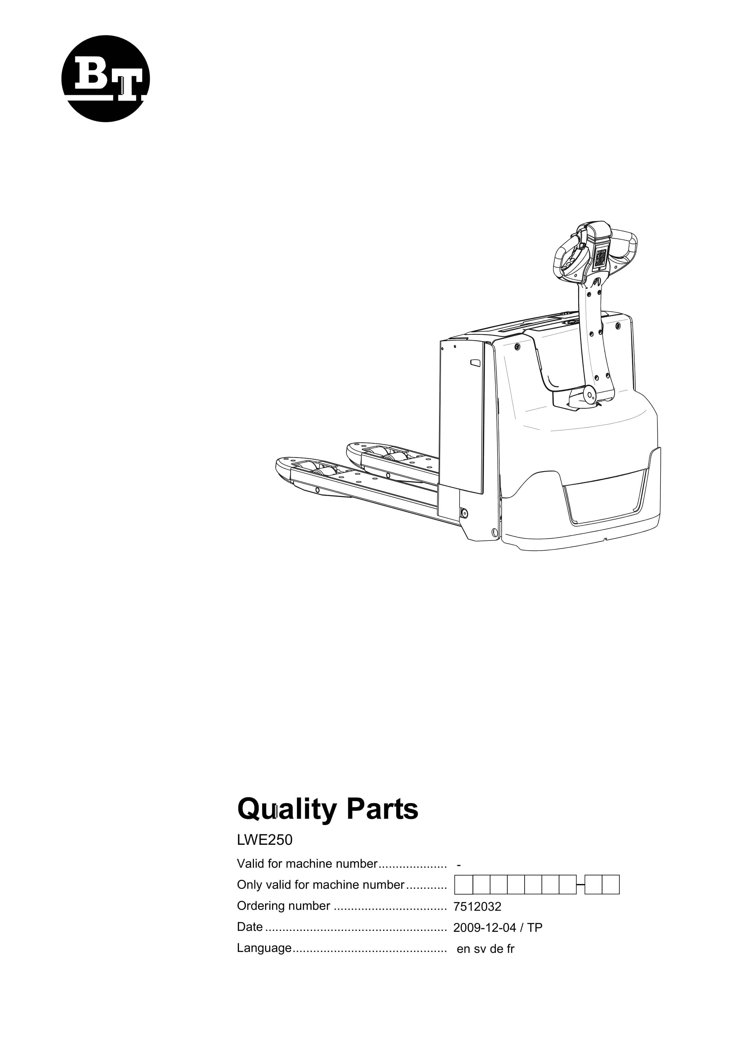 BT LWE250 Quality Parts 7512032