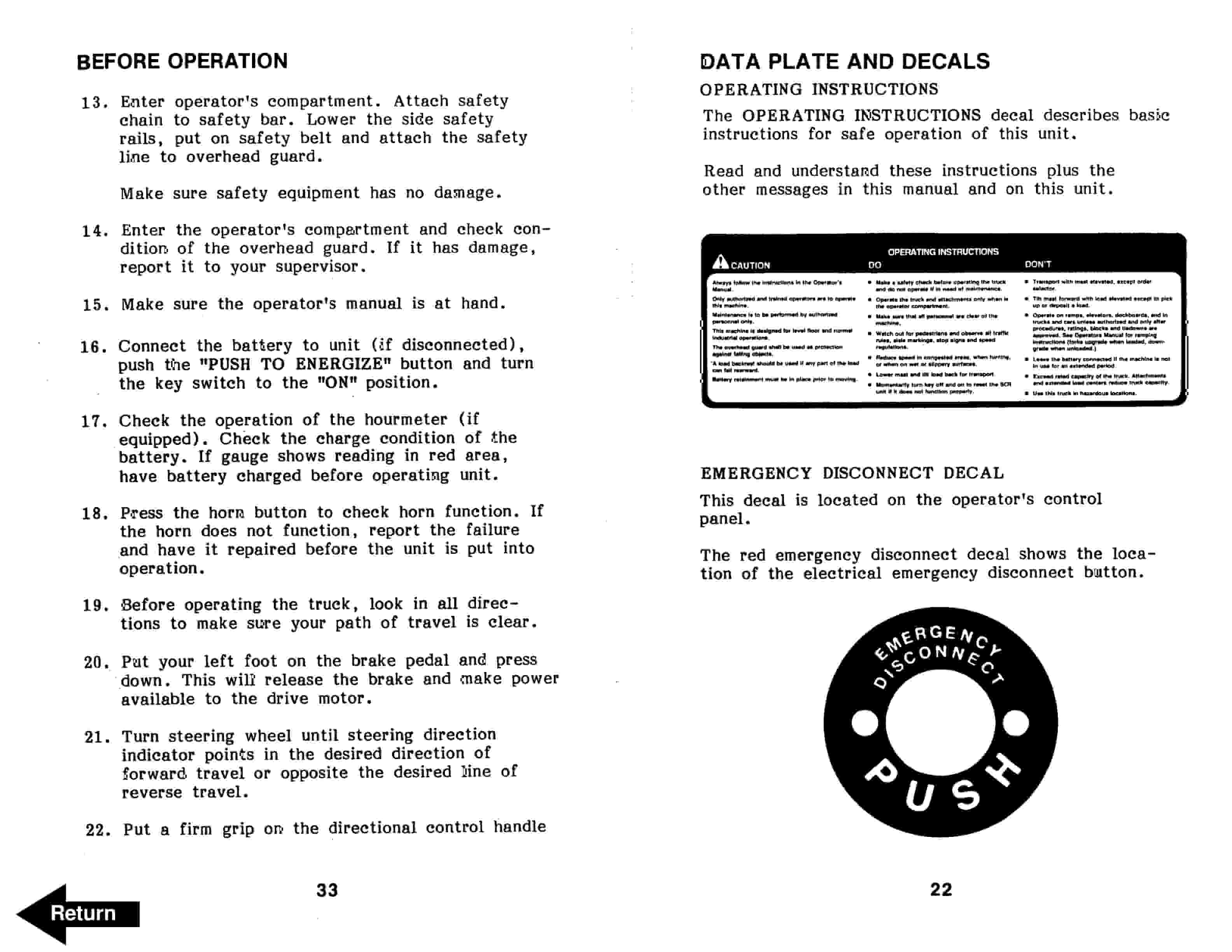BT OE-30B Electric Order Selector Operator Manual 301070-000-5