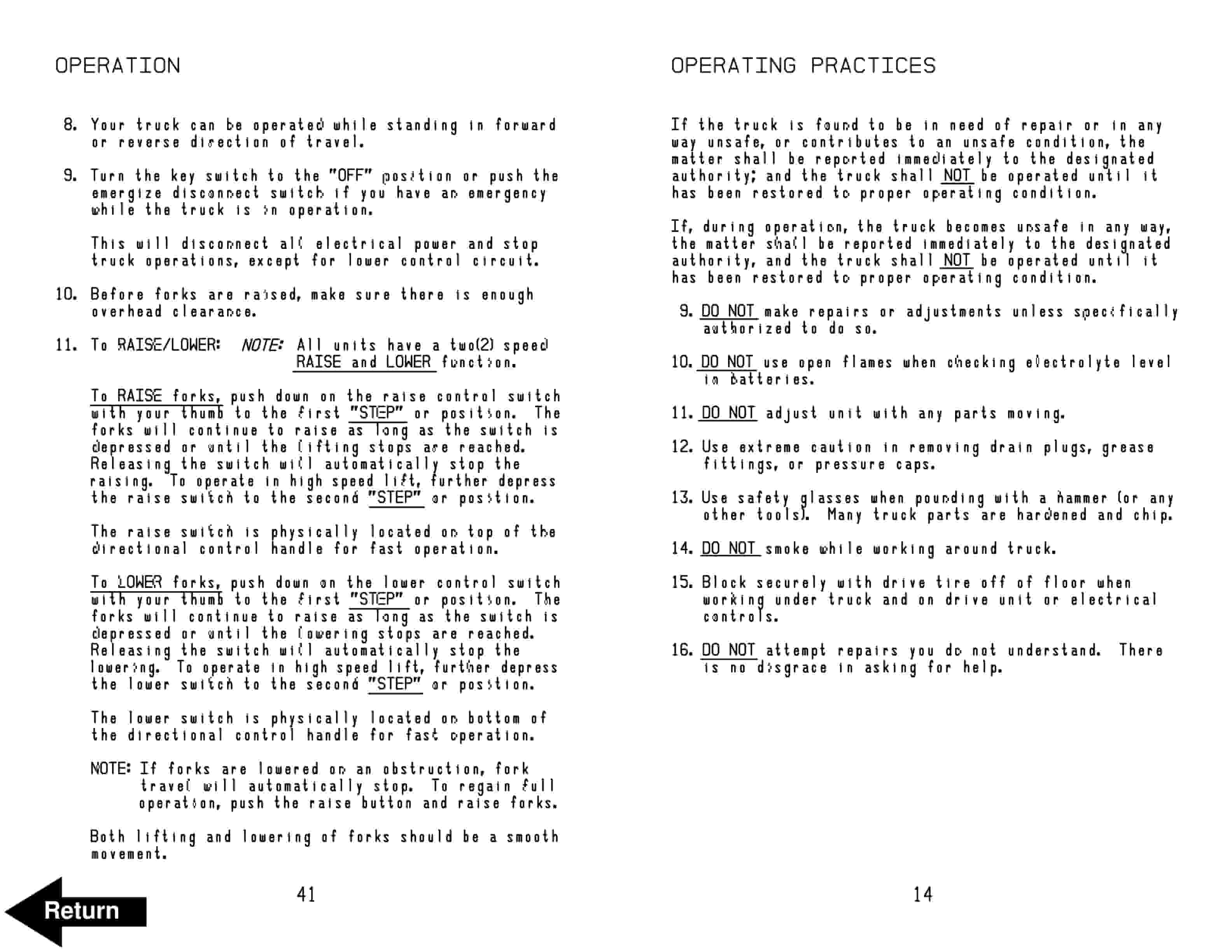 Alternative view of BT OE-35 Electric Order Selector Operator Manual 29296-00
