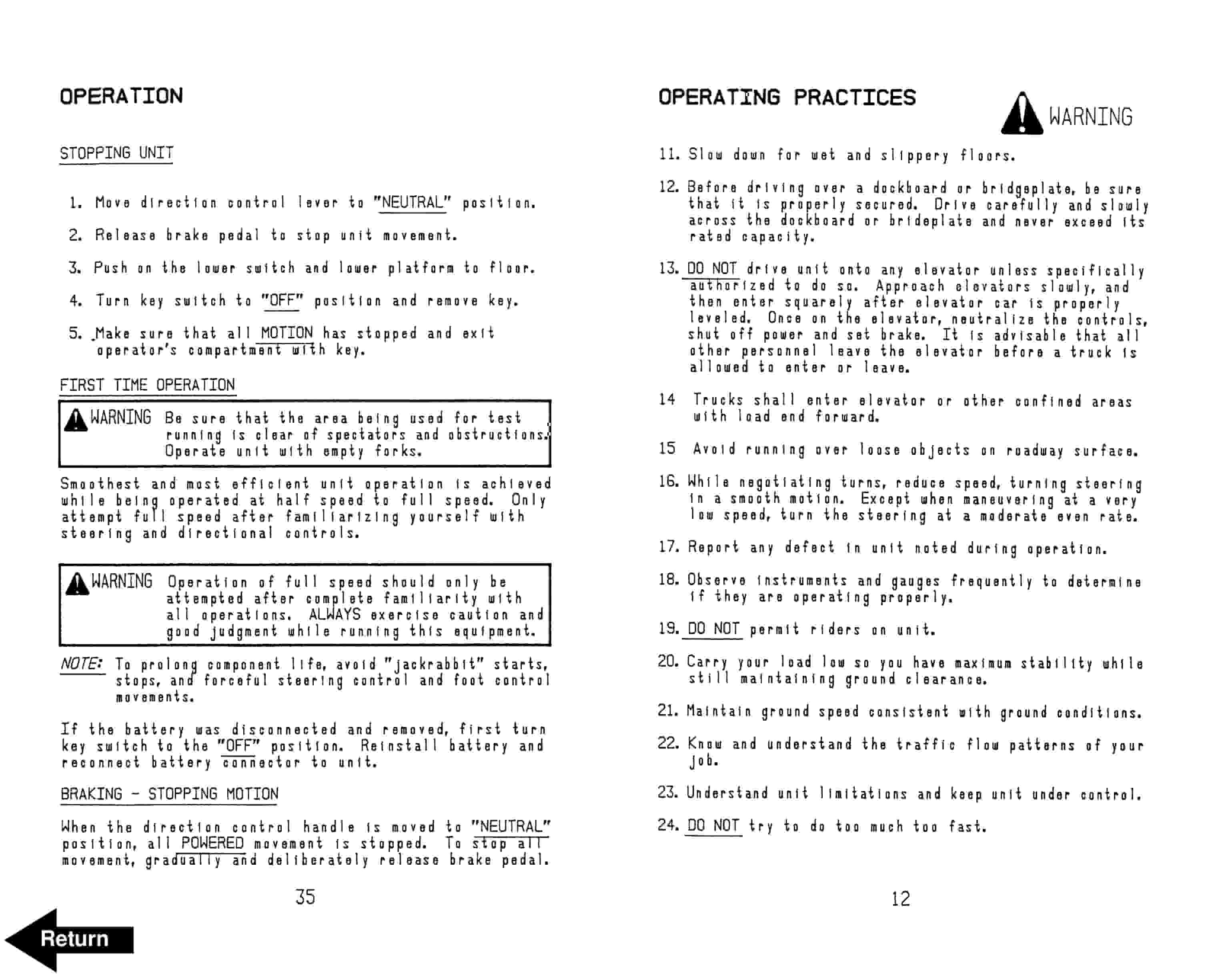 Alternative view of BT OE-35 Electric Order Selector Operator Manual 300337-000