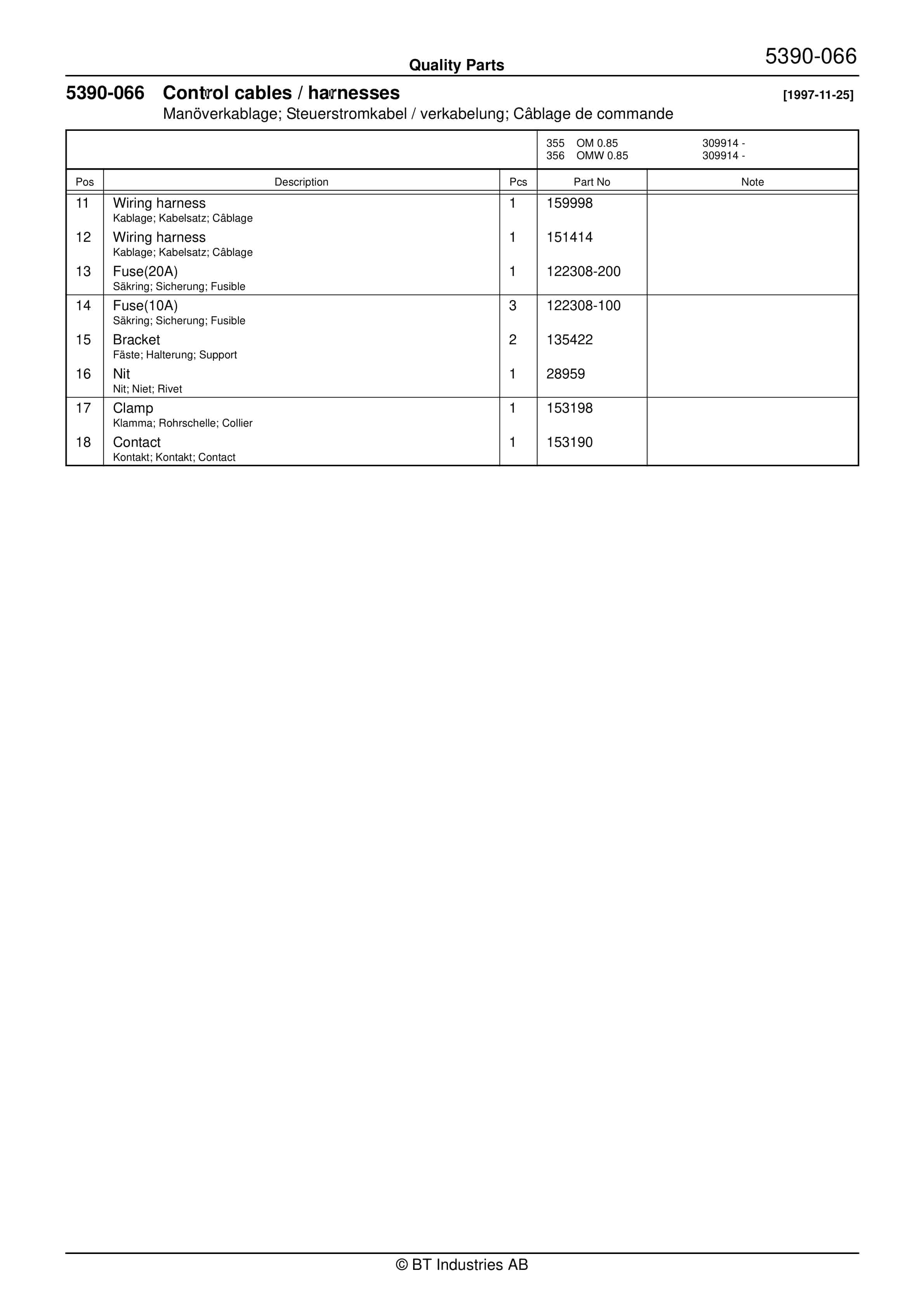 BT OM, OMW Quality Parts 171154 2 BT OM, OMW Quality Parts 171154 - Image 2