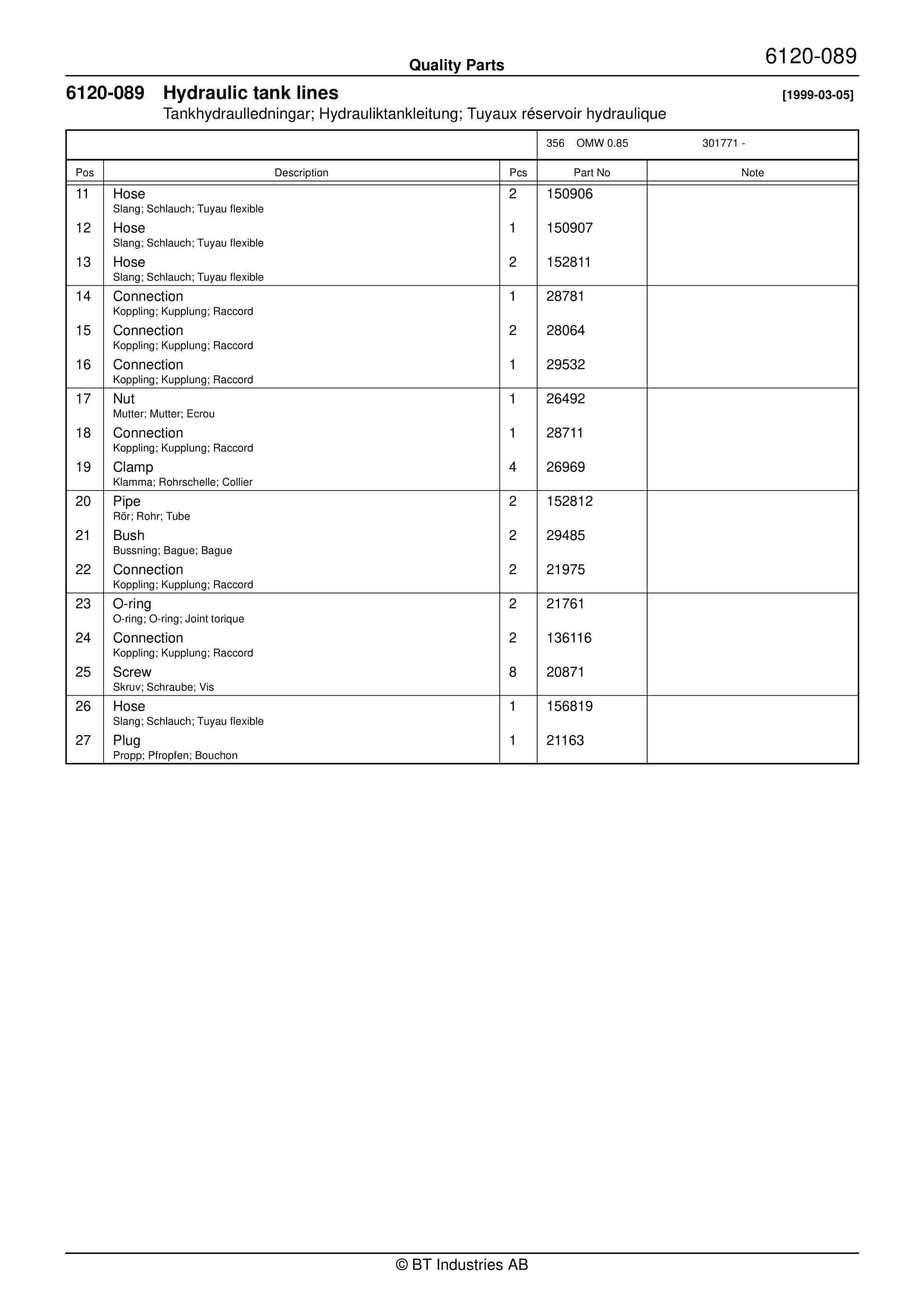 BT OM, OMW Quality Parts 171154 4 BT OM, OMW Quality Parts 171154 - Image 4