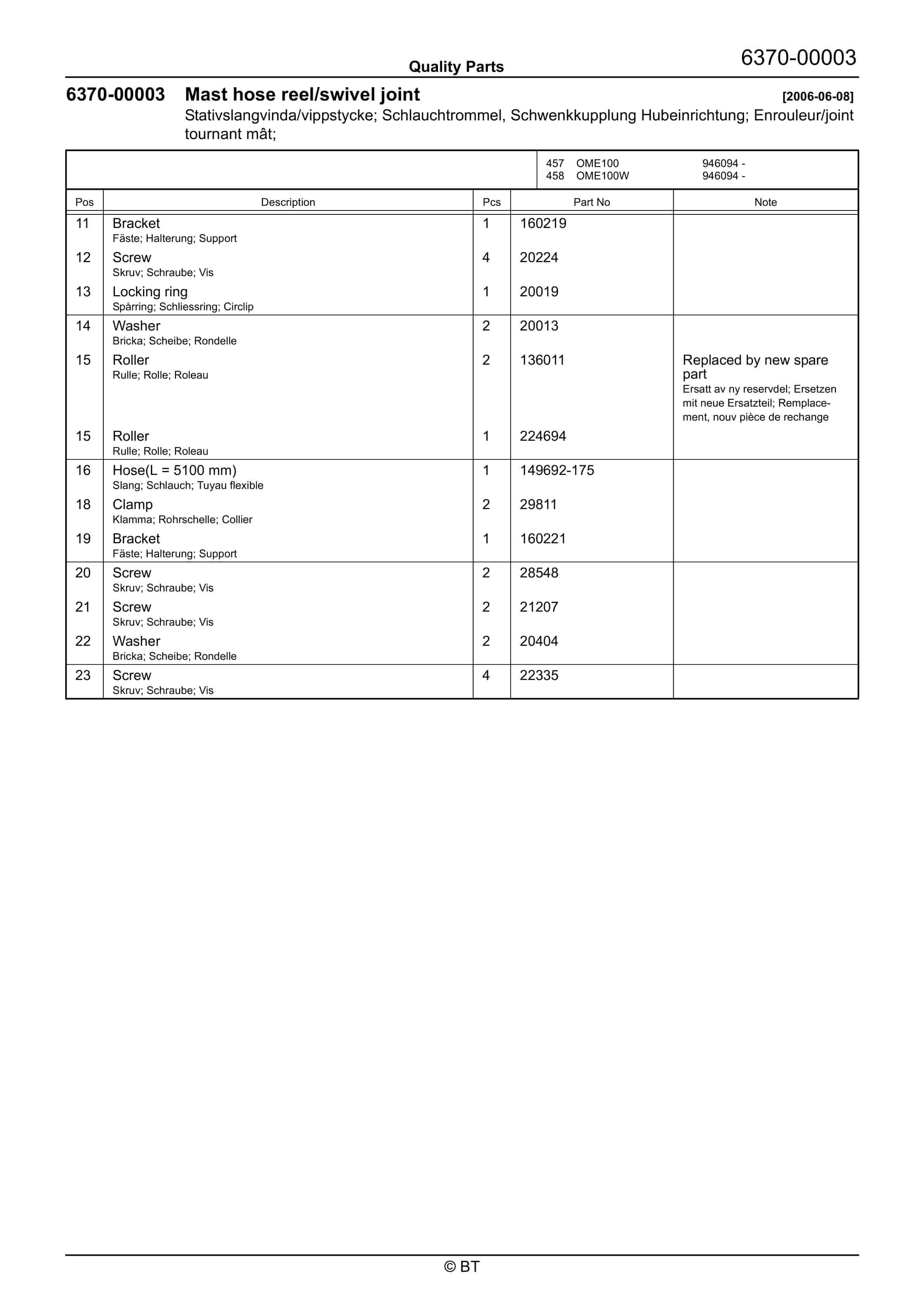 BT OME100, OME100W Quality Parts 7513343 5 BT OME100, OME100W Quality Parts 7513343 - Image 5
