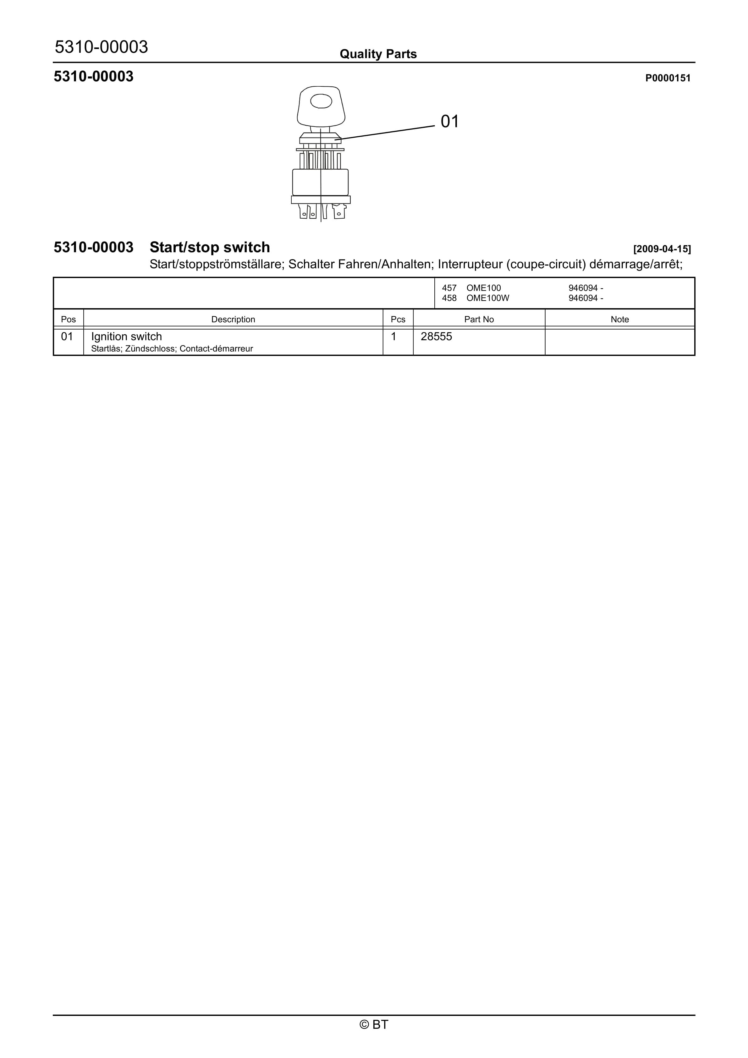 BT OME100, OME100W Quality Parts 7520789 2 BT OME100, OME100W Quality Parts 7520789 - Image 2