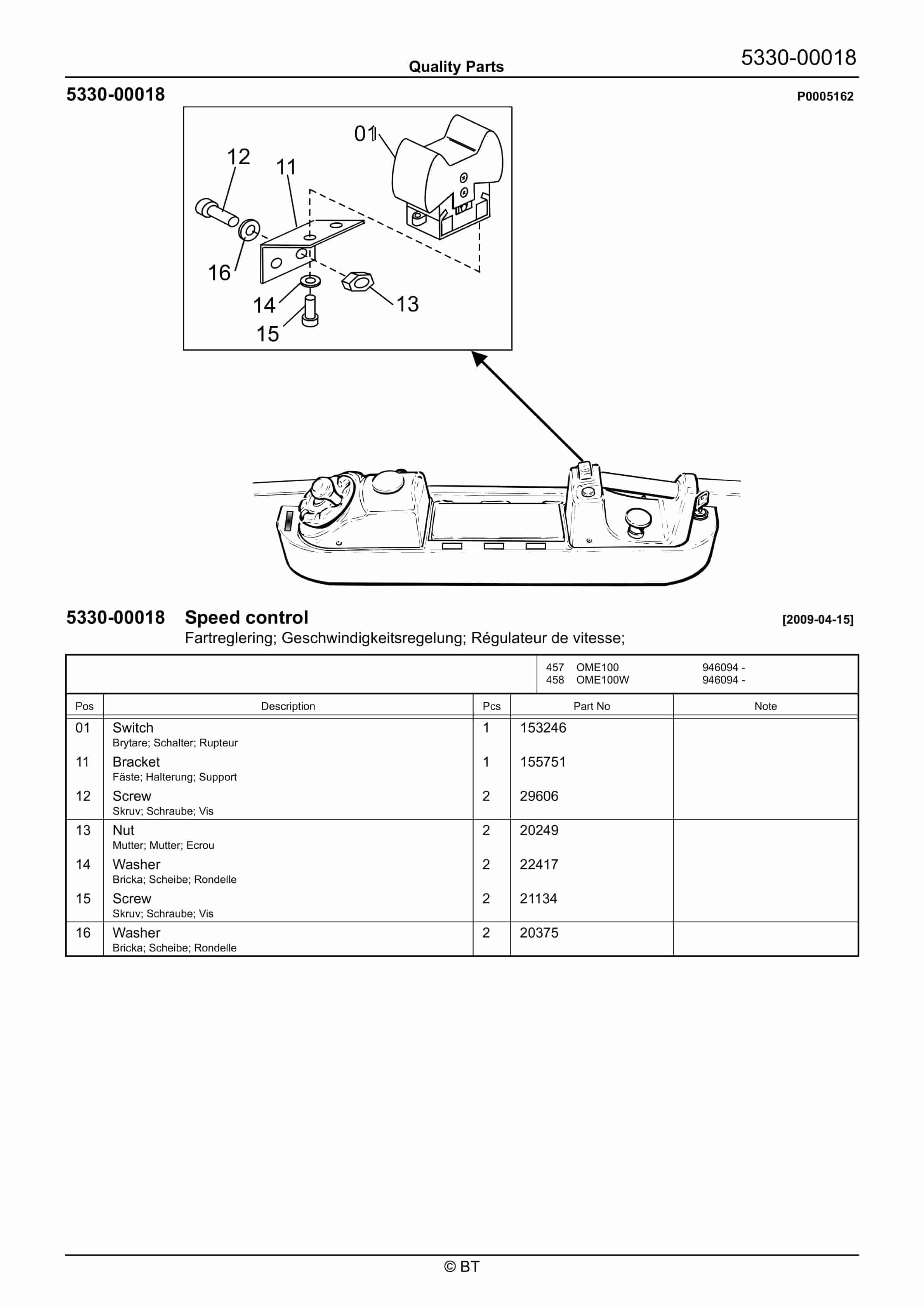 BT OME100, OME100W Quality Parts 7525896 2 BT OME100, OME100W Quality Parts 7525896 - Image 2