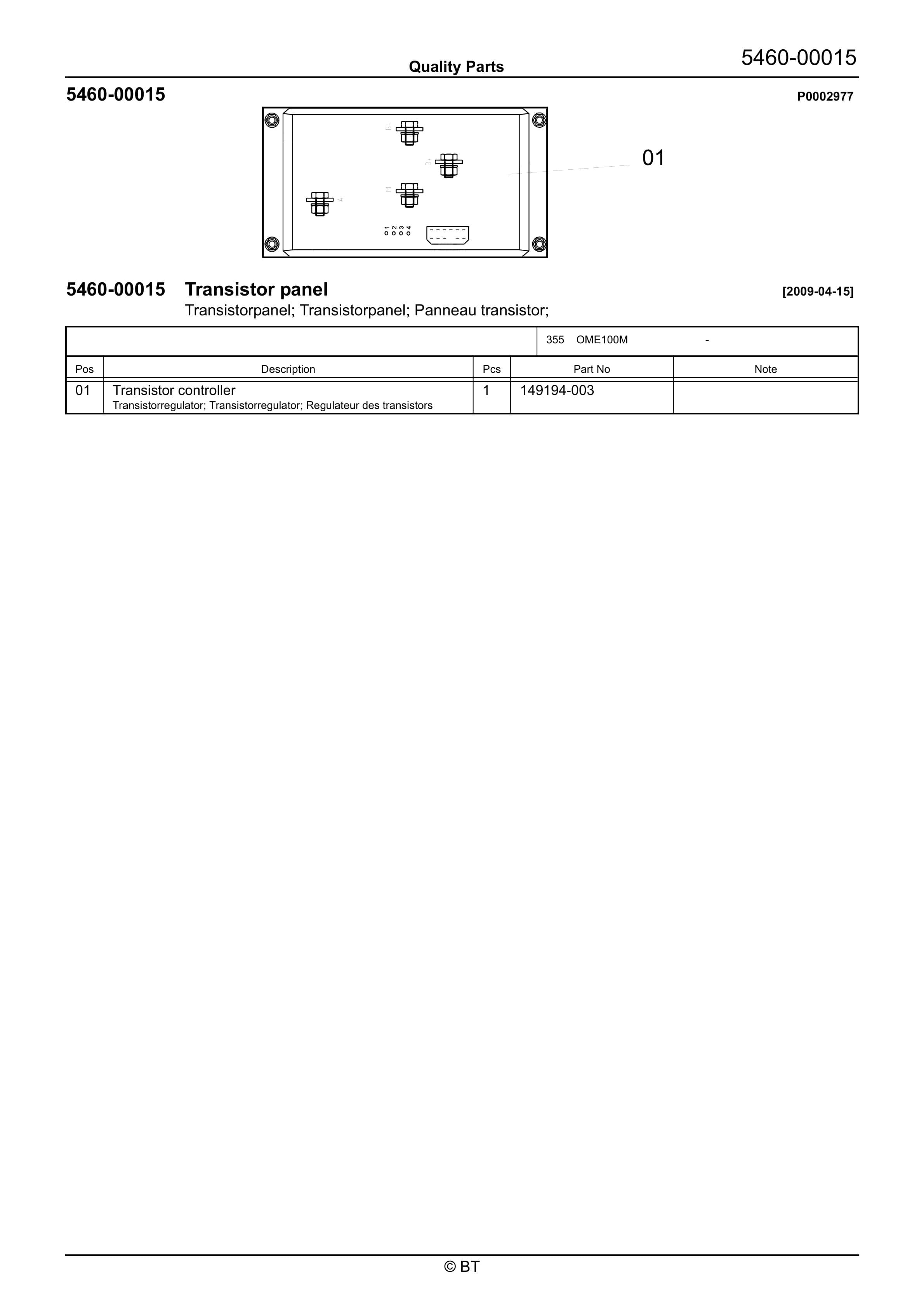 BT OME100M Quality Parts 7528426 2 BT OME100M Quality Parts 7528426 - Image 2