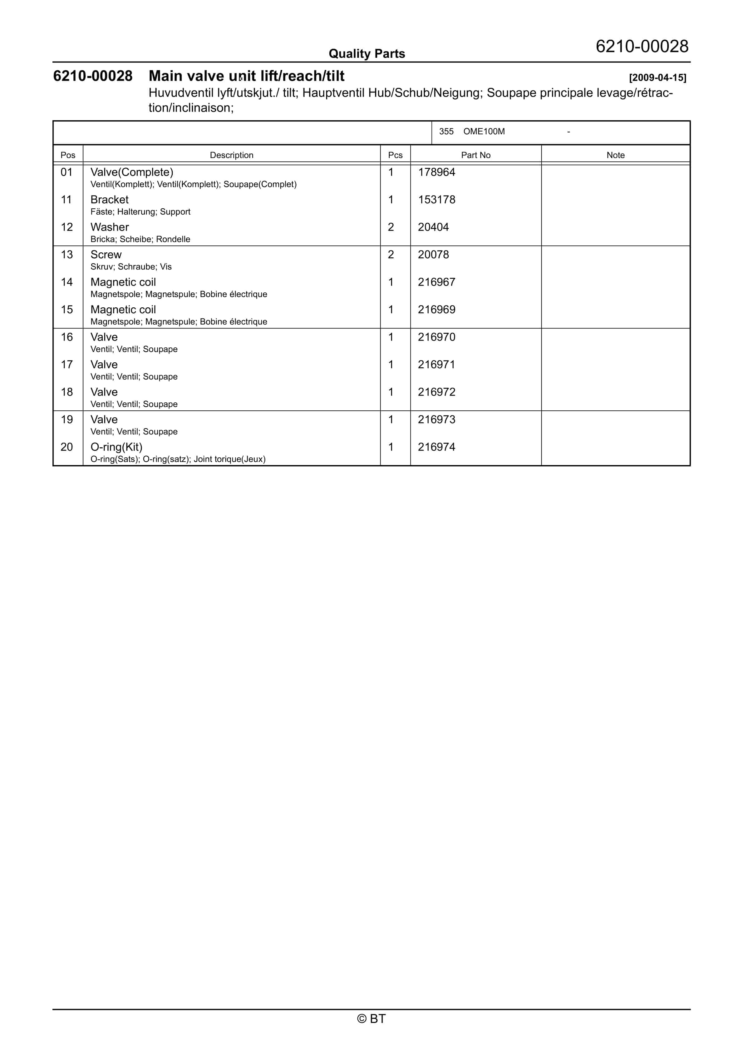 BT OME100M Quality Parts 7528426 4 BT OME100M Quality Parts 7528426 - Image 4