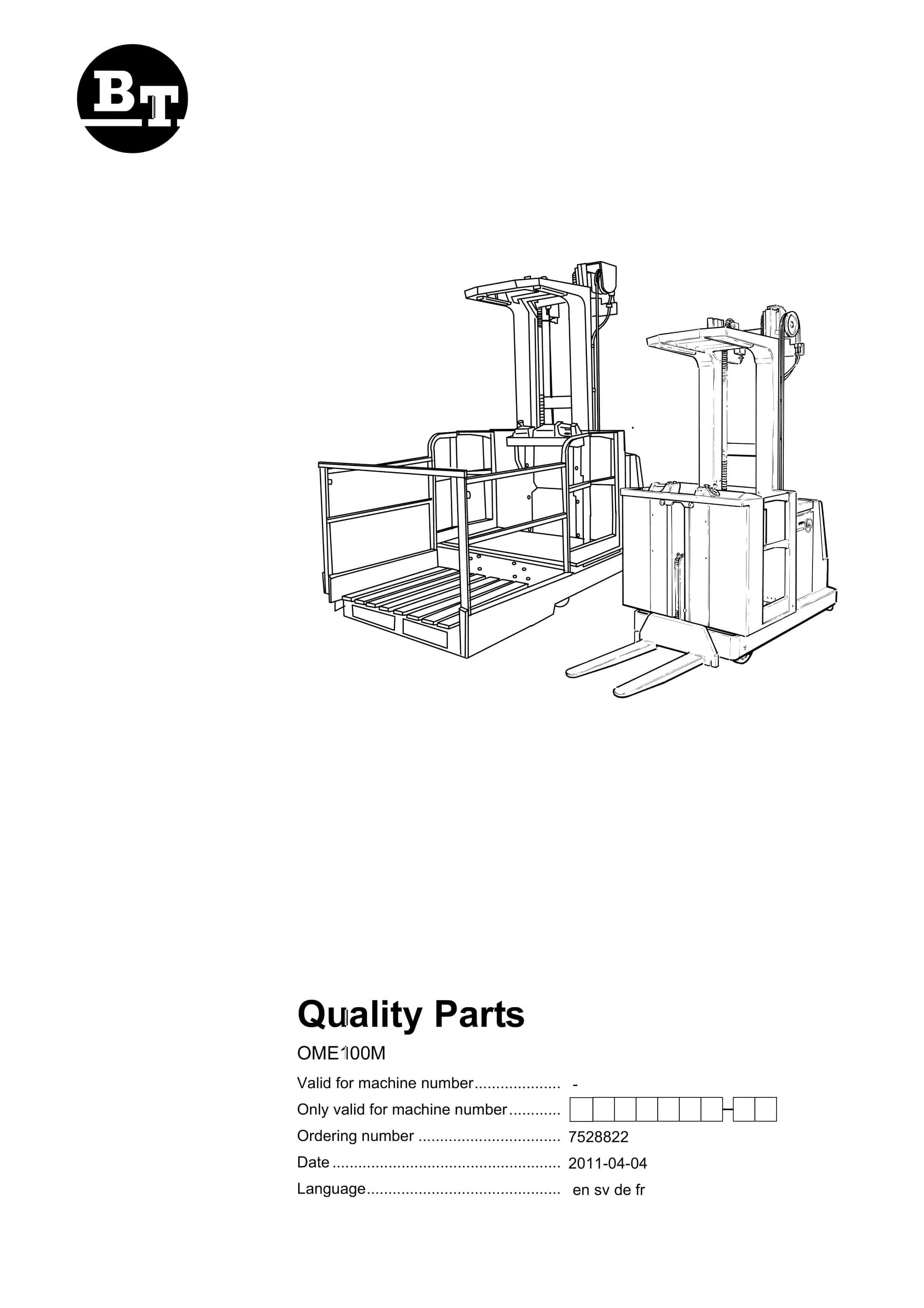 BT OME100M Quality Parts 7528822 1 BT OME100M Quality Parts 7528822
