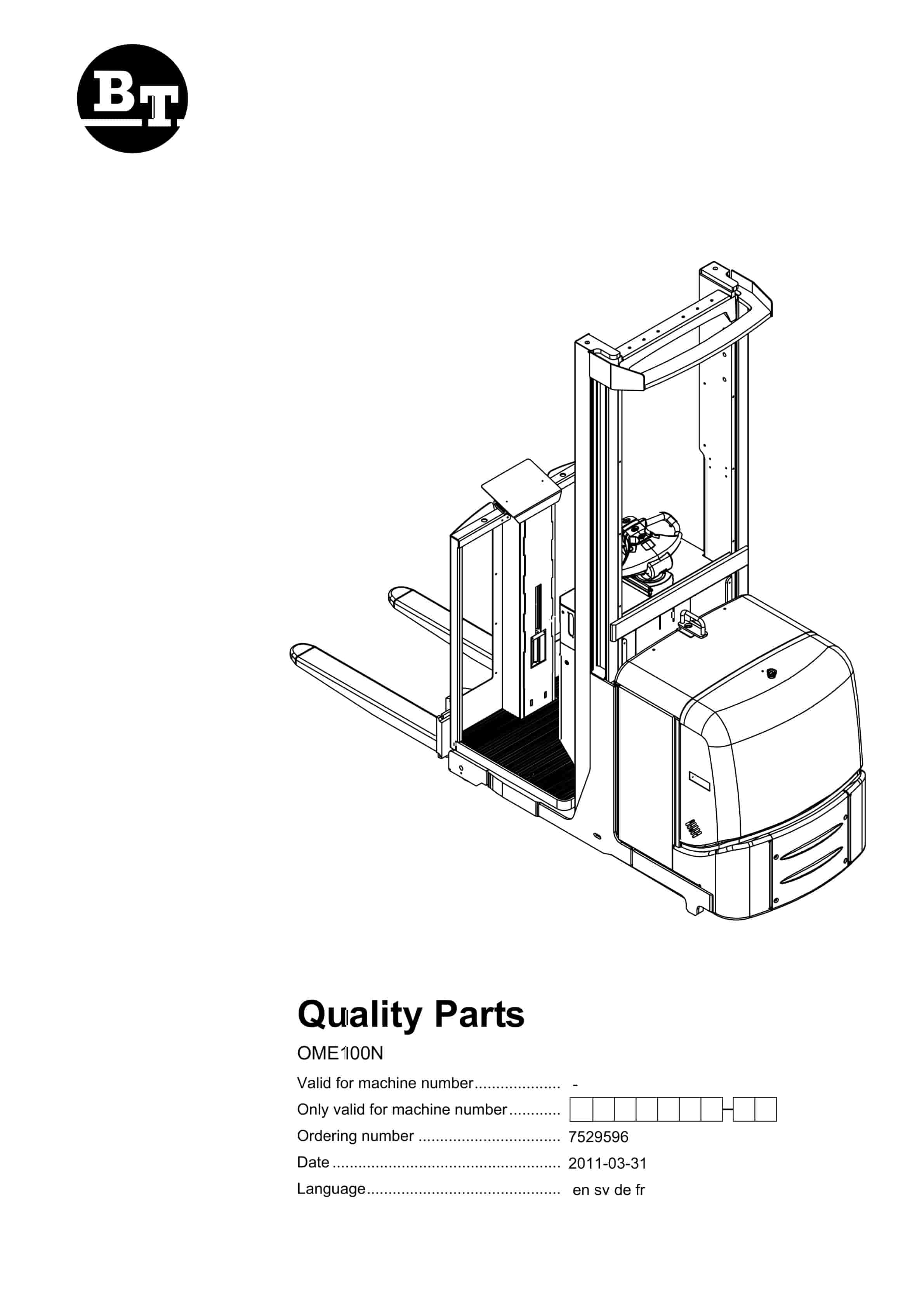 BT OME100N Quality Parts 7529596 1 BT OME100N Quality Parts 7529596