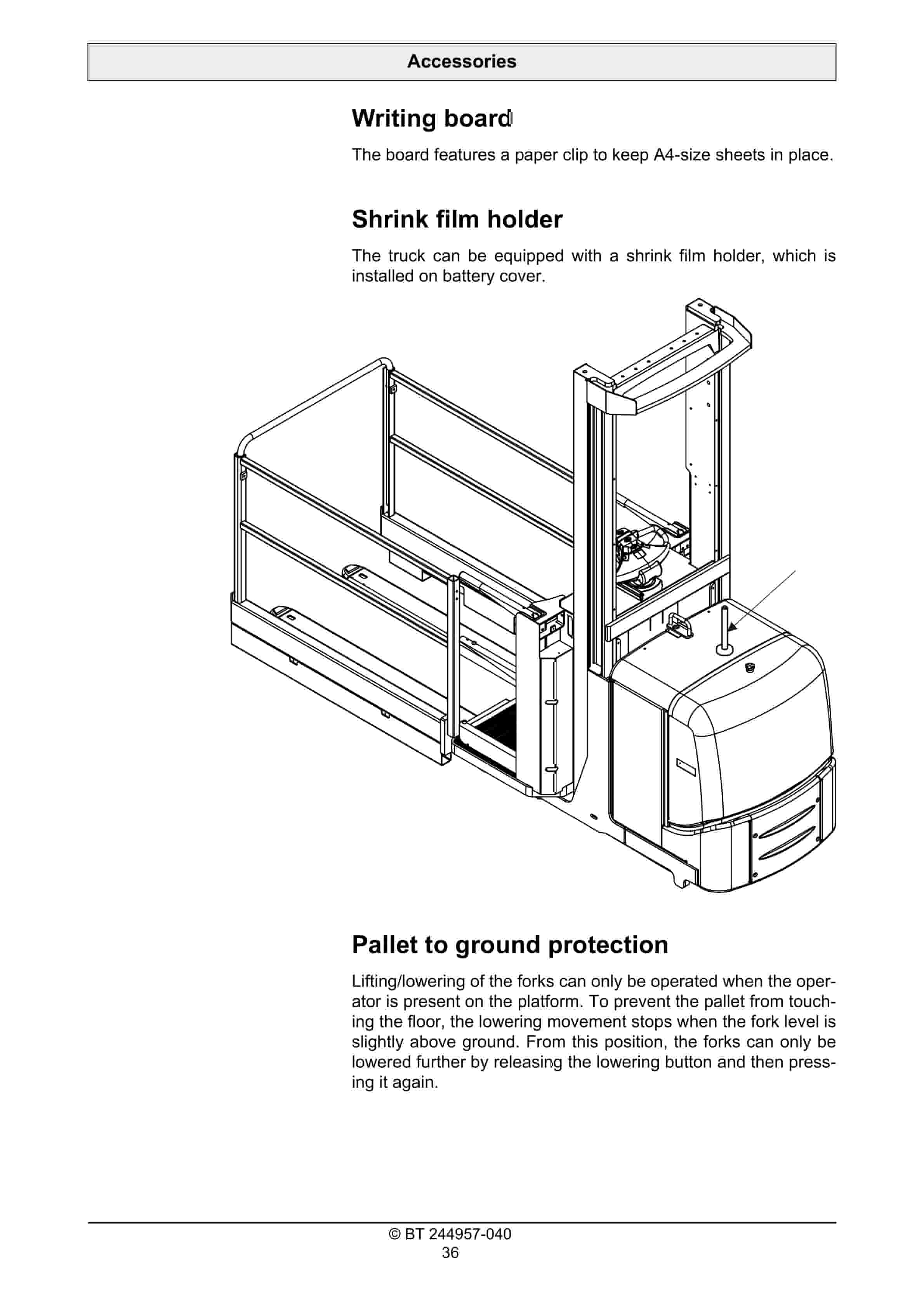Alternative view of BT OME100NW Operator Manual 244957-040