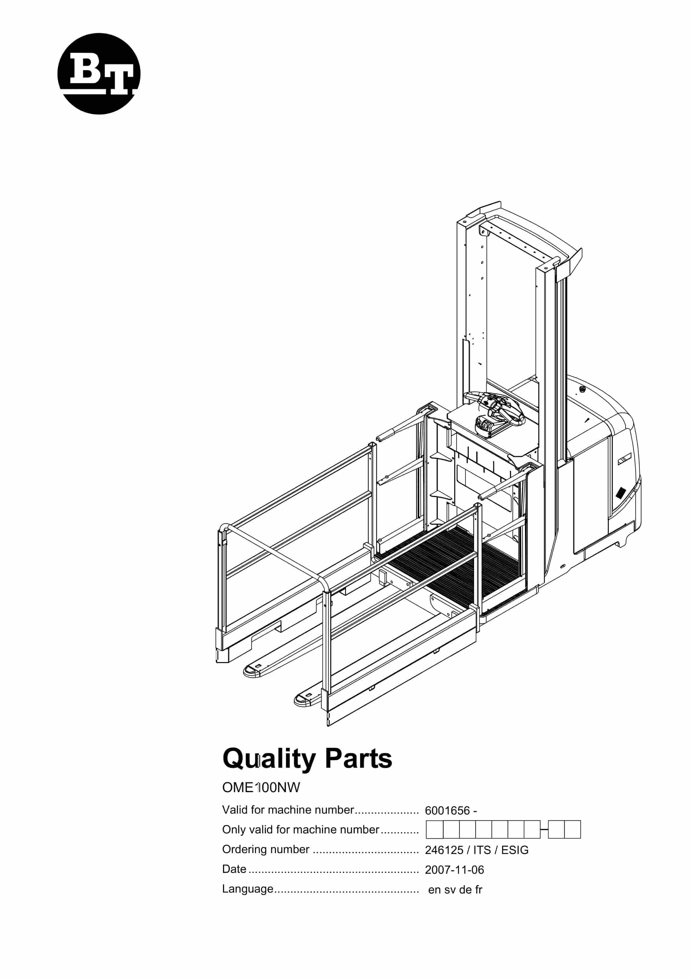 BT OME100NW Quality Parts 246125 1 BT OME100NW Quality Parts 246125