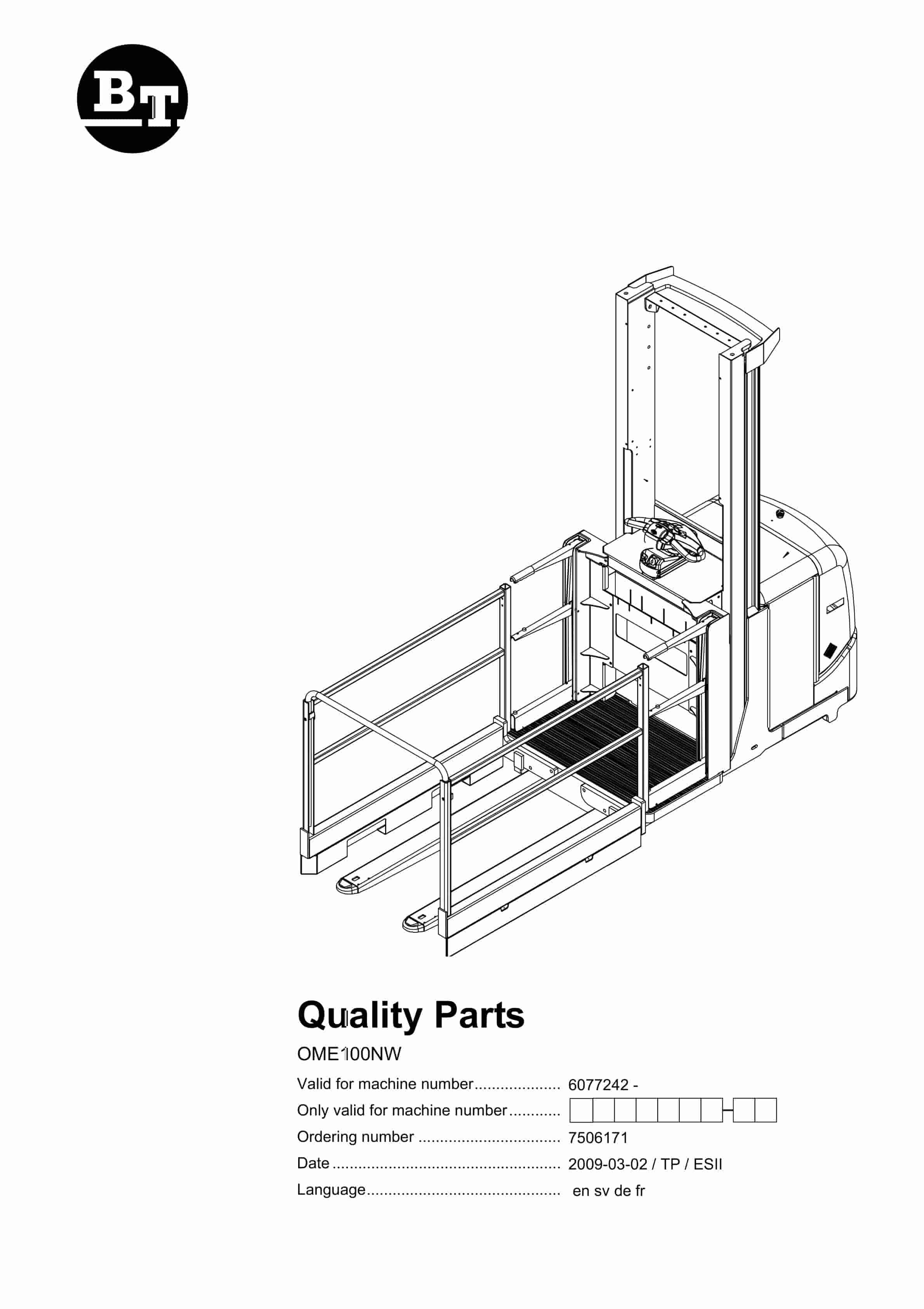BT OME100NW Quality Parts 7506171 1 BT OME100NW Quality Parts 7506171