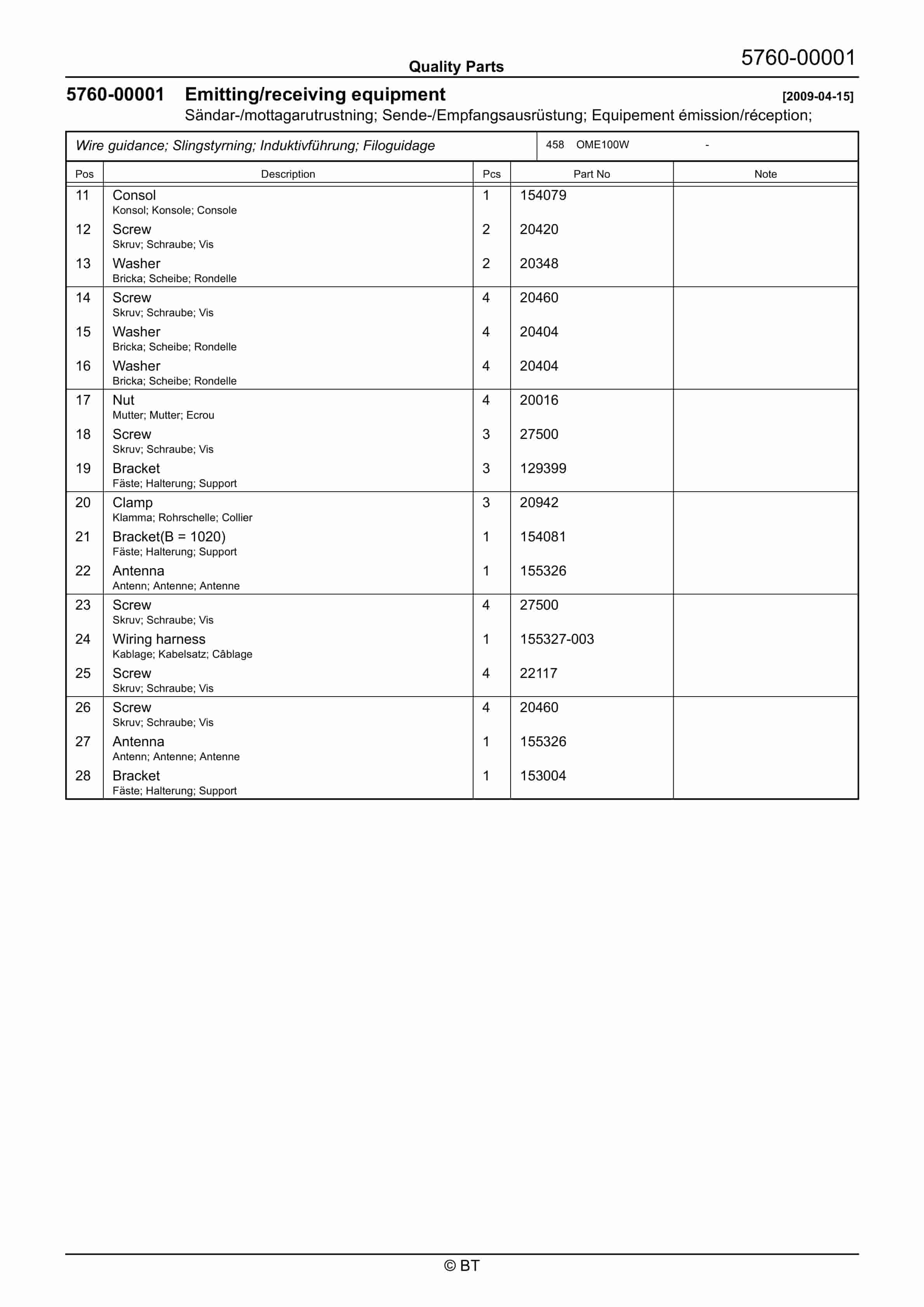 BT OME100W Quality Parts 7531576 3 BT OME100W Quality Parts 7531576 - Image 3