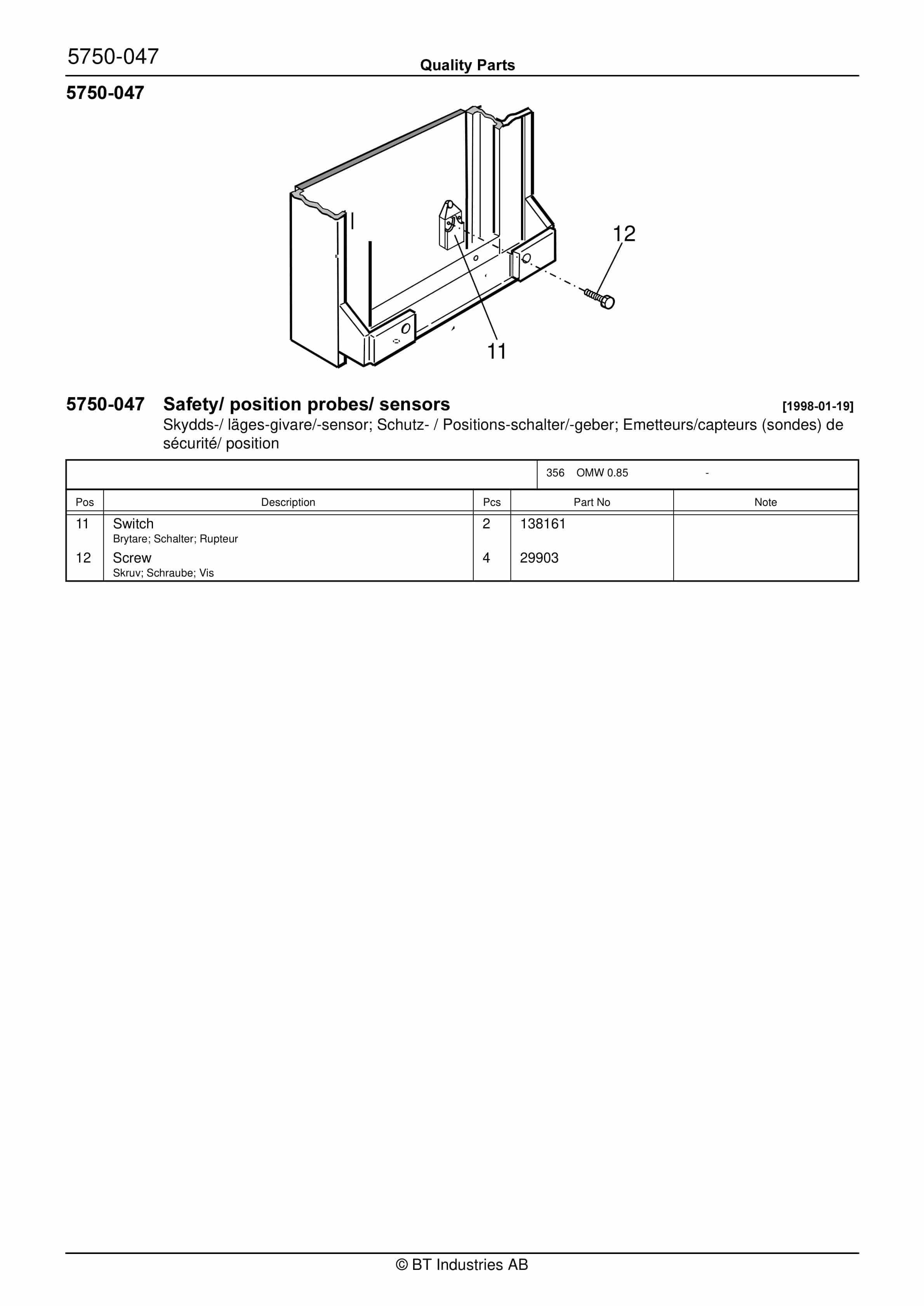 BT OMW Quality Parts 175786 3 BT OMW Quality Parts 175786 - Image 3