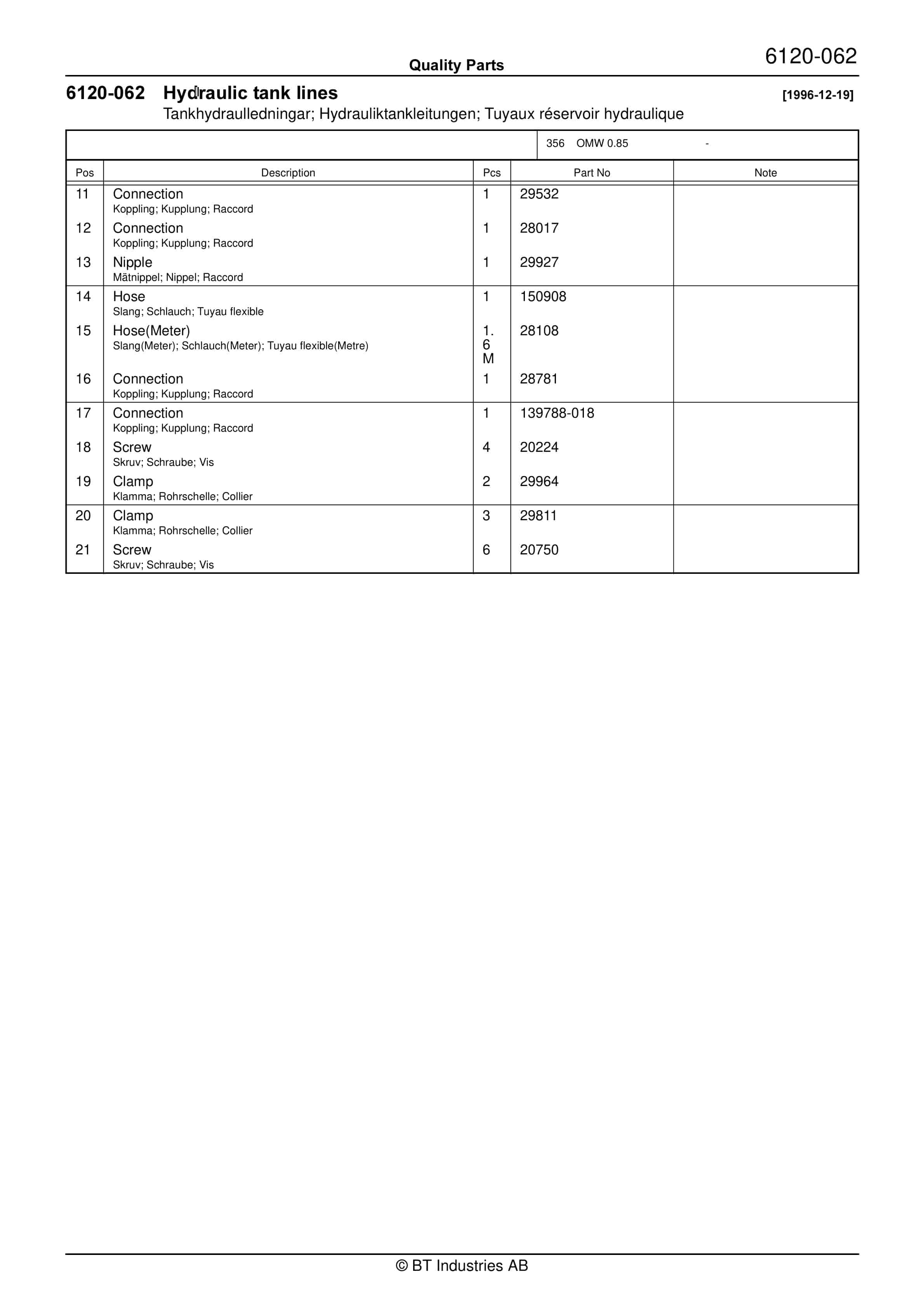 BT OMW Quality Parts 175786 4 BT OMW Quality Parts 175786 - Image 4