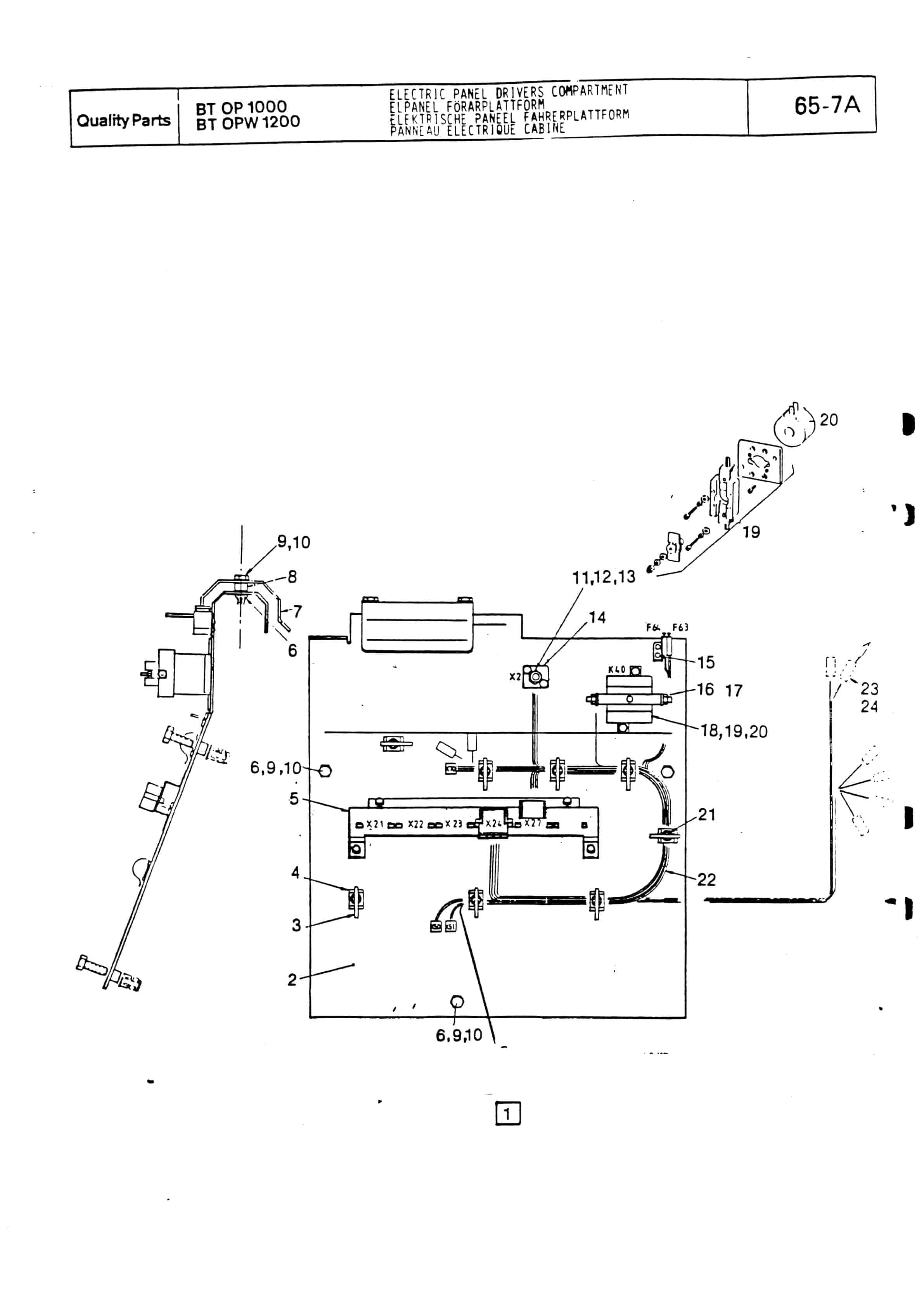 BT OP 1000, OP 1200 Quality Parts 134006-4
