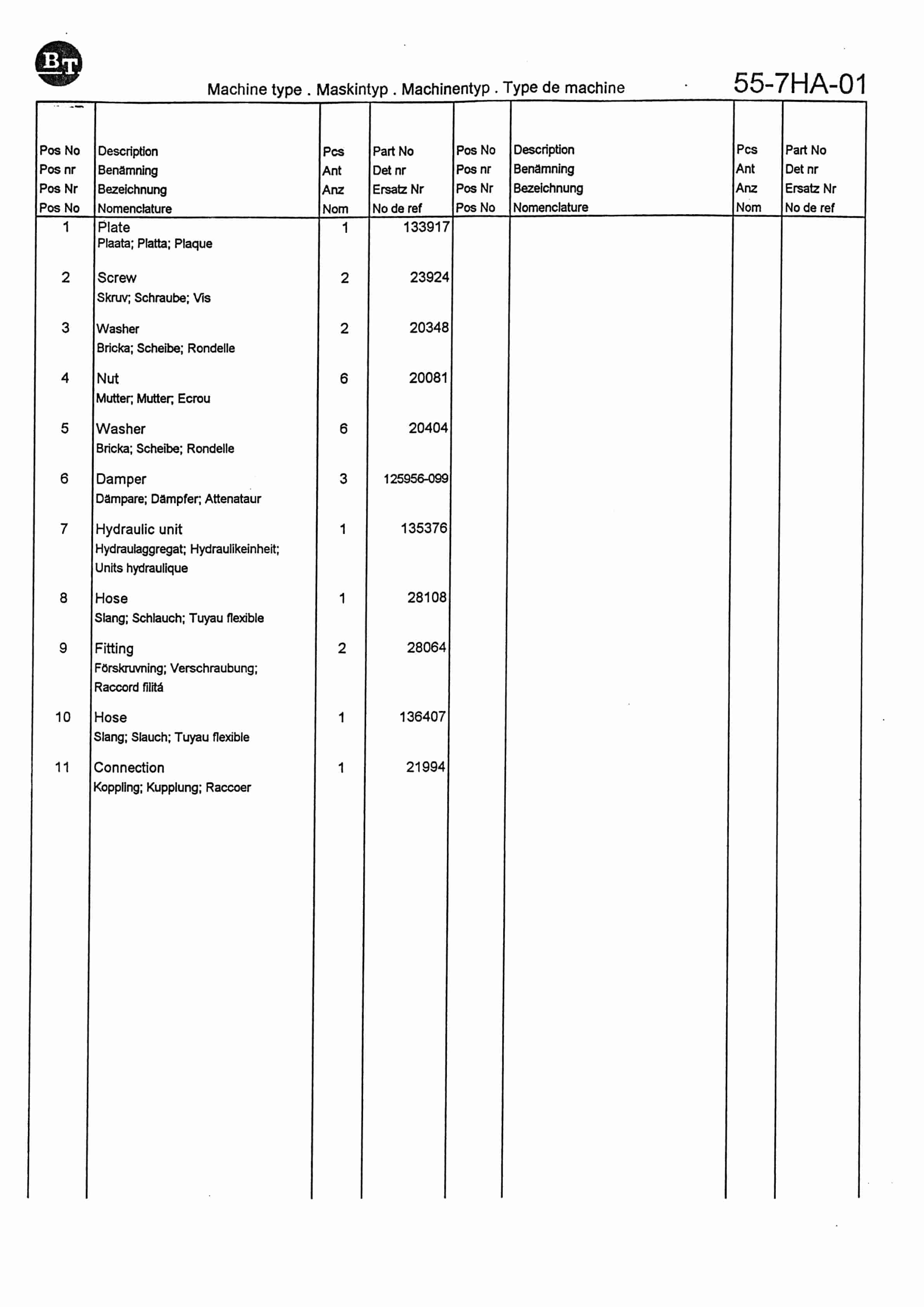 BT OP 1000 SE to OPW 1200 HSE Cold Store Quality Parts 152605-2