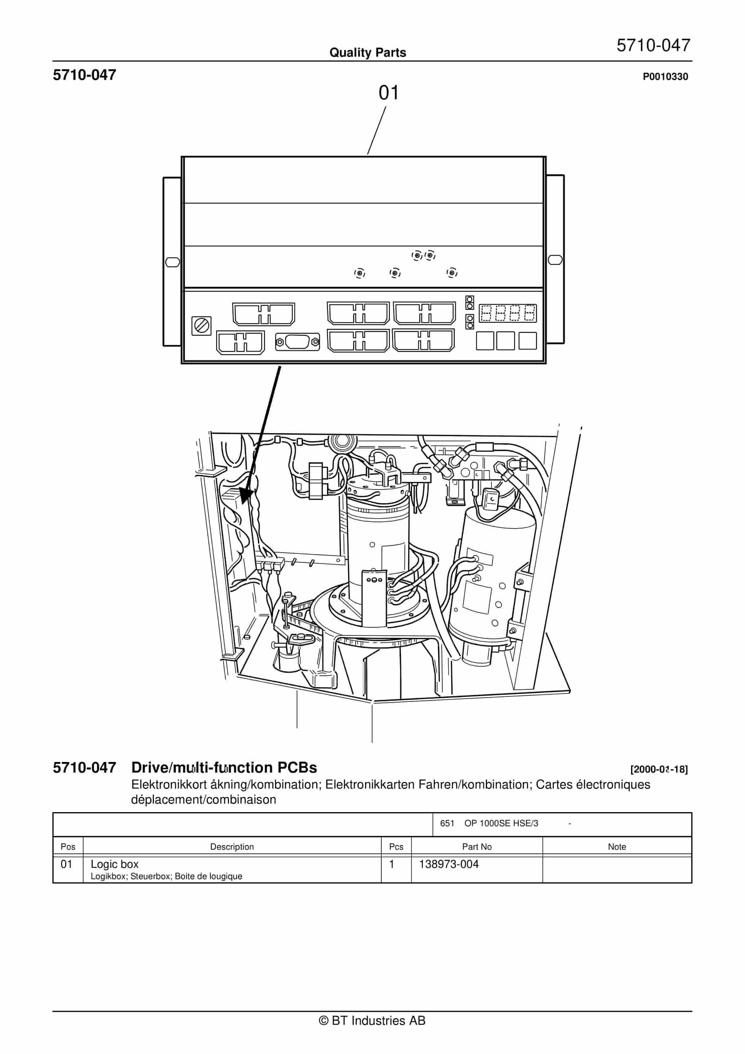 BT OP 1000SE HSE-3 - C020212-4 - C020212-5 - C020212-6 Quality Parts 847355 2 BT OP 1000SE HSE-3 - C020212-4 - C020212-5 - C020212-6 Quality Parts 847355 - Image 2