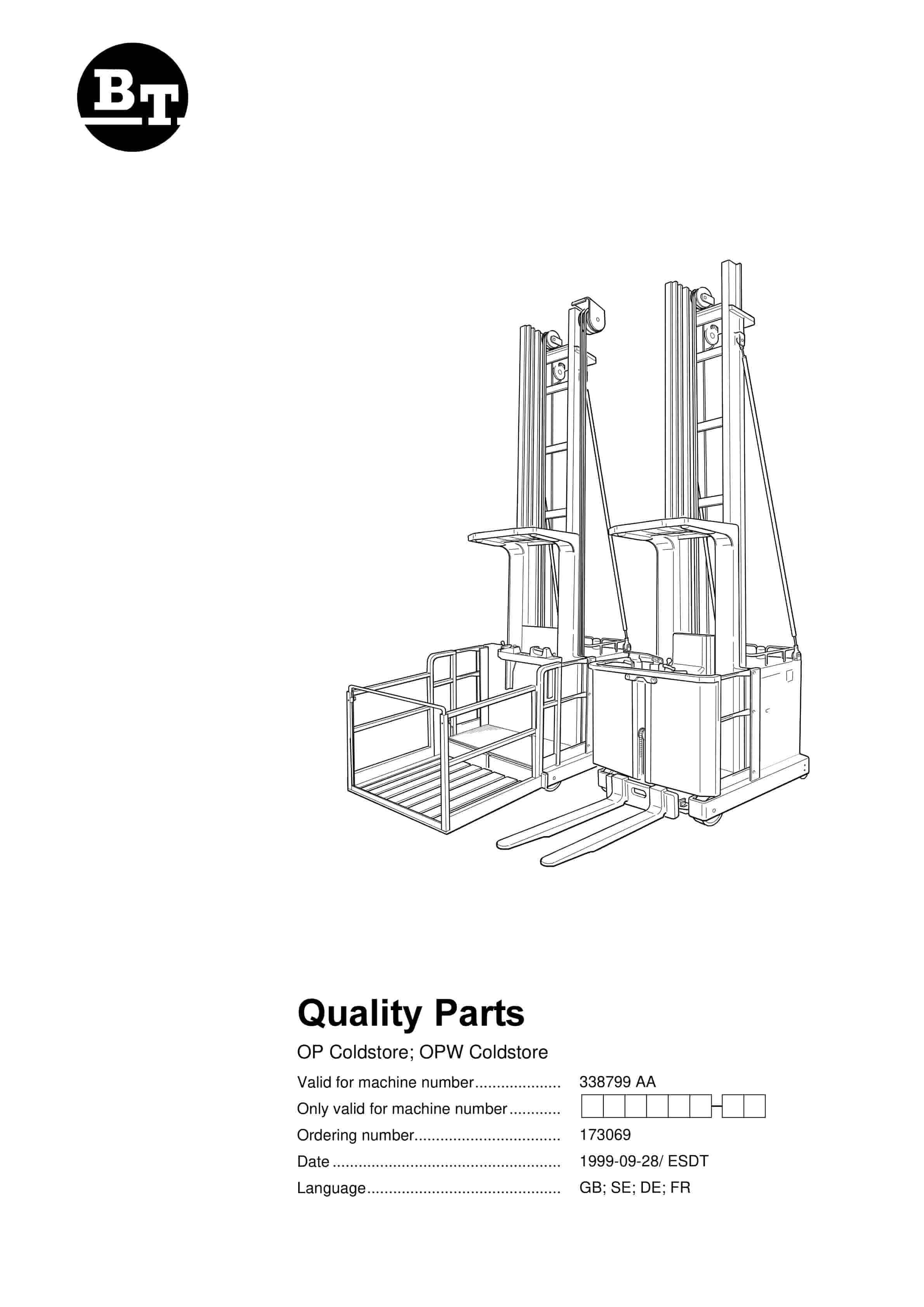 BT OP Coldstore, OPW Coldstore Quality Parts 173069 1 BT OP Coldstore, OPW Coldstore Quality Parts 173069