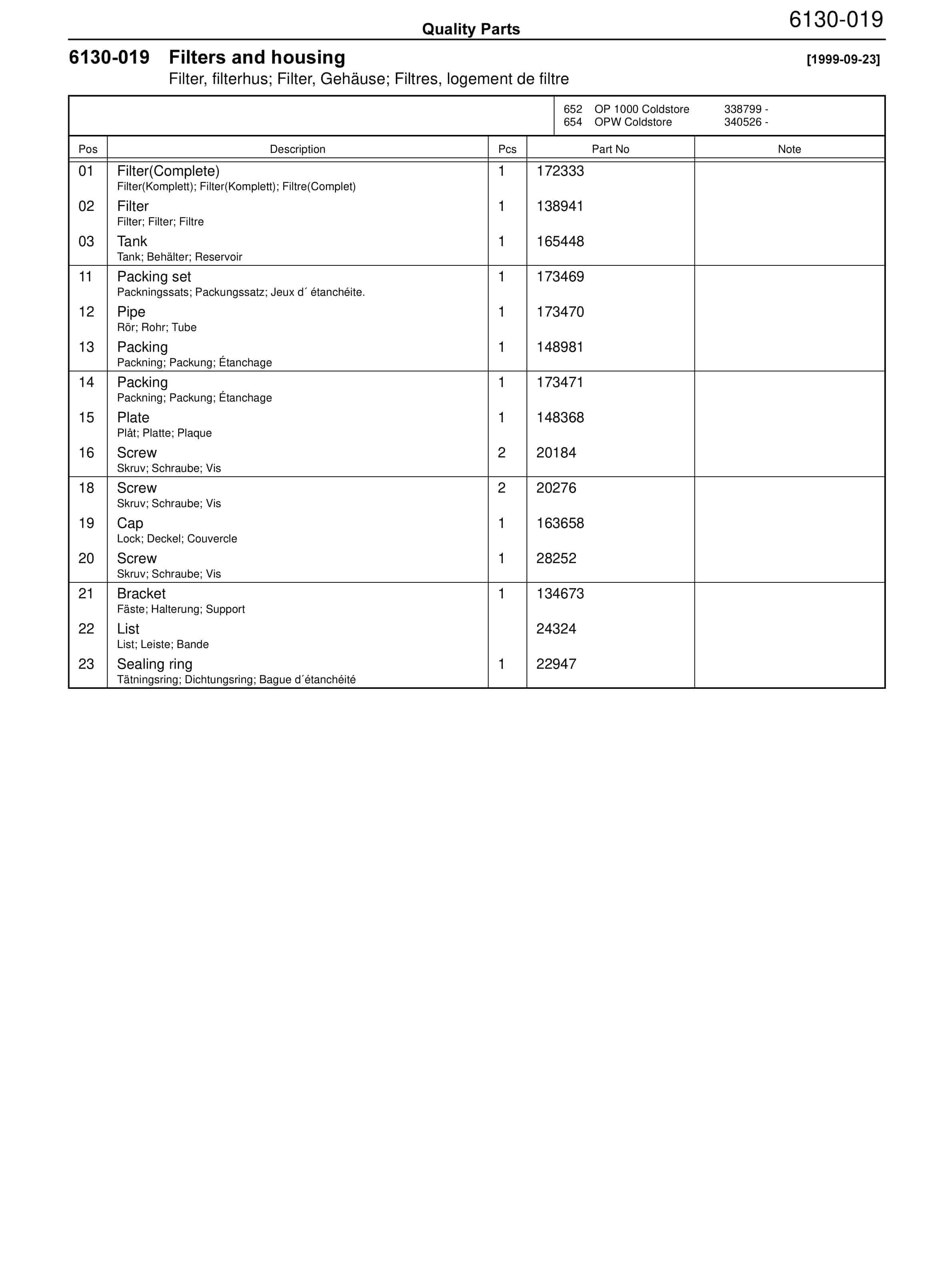 BT OP Coldstore, OPW Coldstore Quality Parts 176654 3 BT OP Coldstore, OPW Coldstore Quality Parts 176654 - Image 3