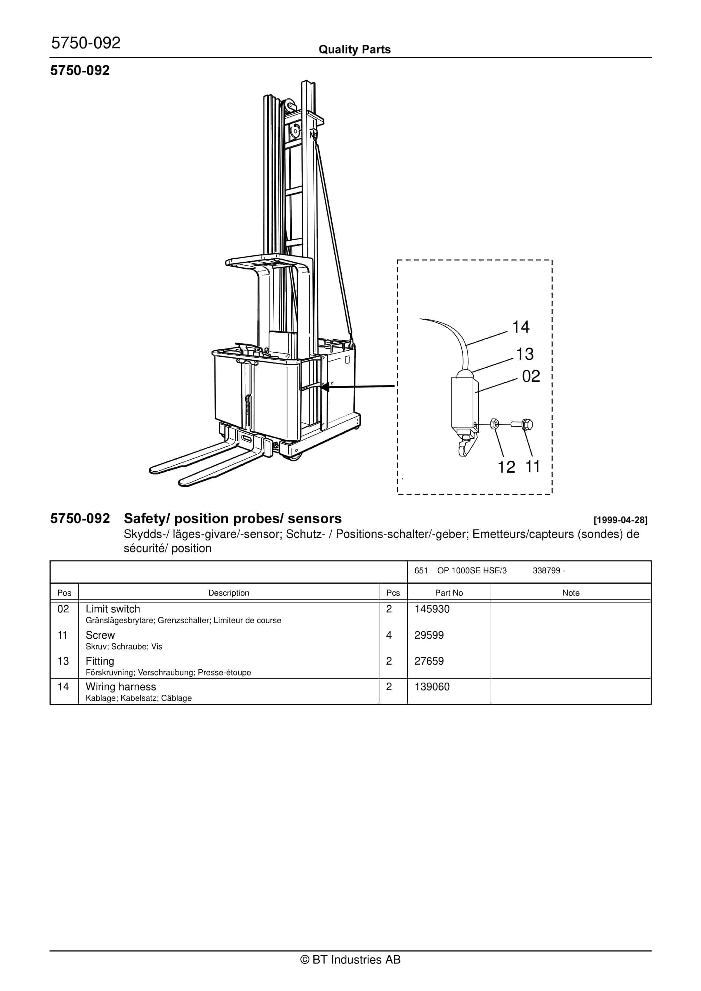 BT OP, OPW, OPW Space Quality Parts 171422 2 BT OP, OPW, OPW Space Quality Parts 171422 - Image 2