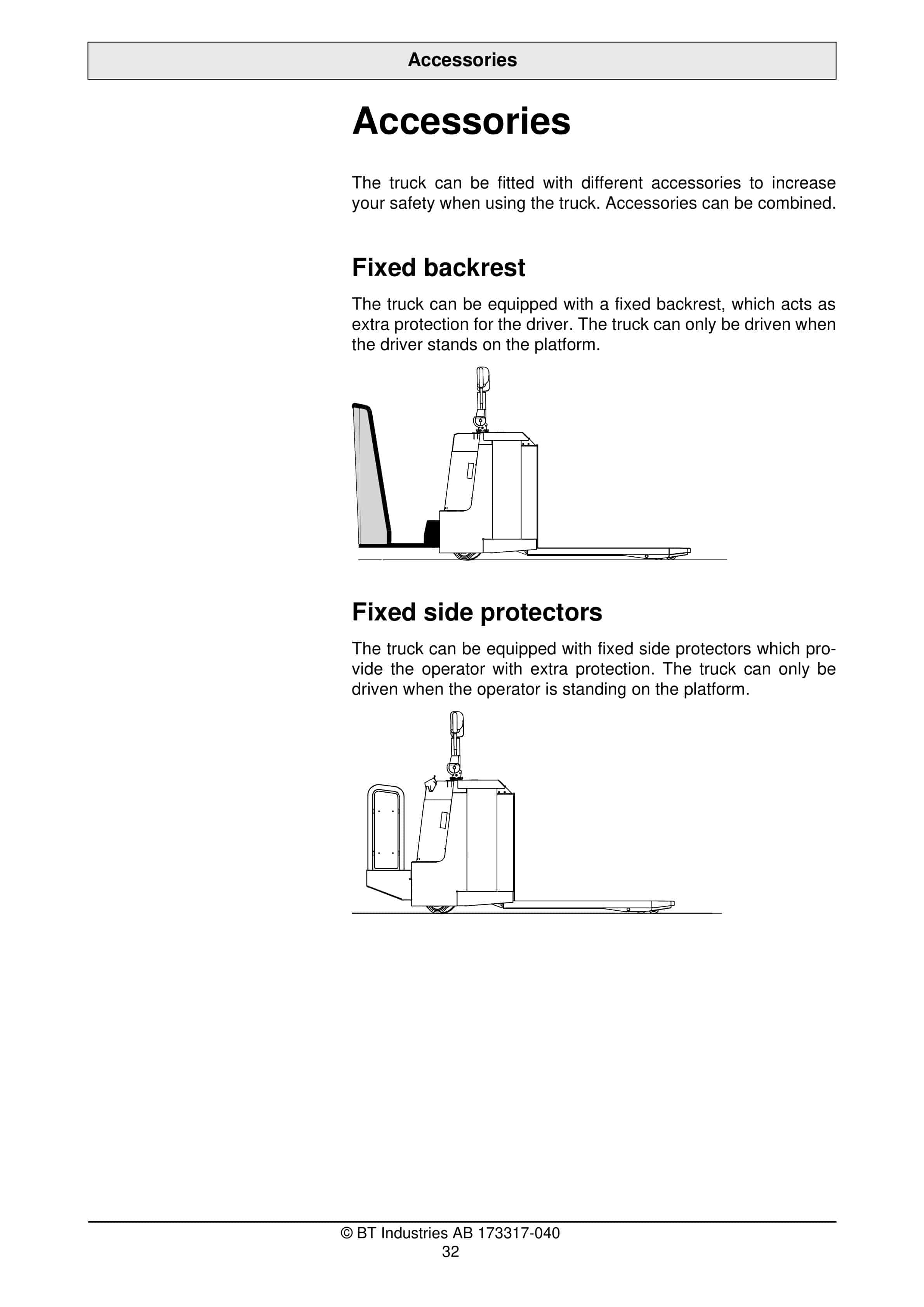 Alternative view of BT ORION P24 Operator Manual 173317-040