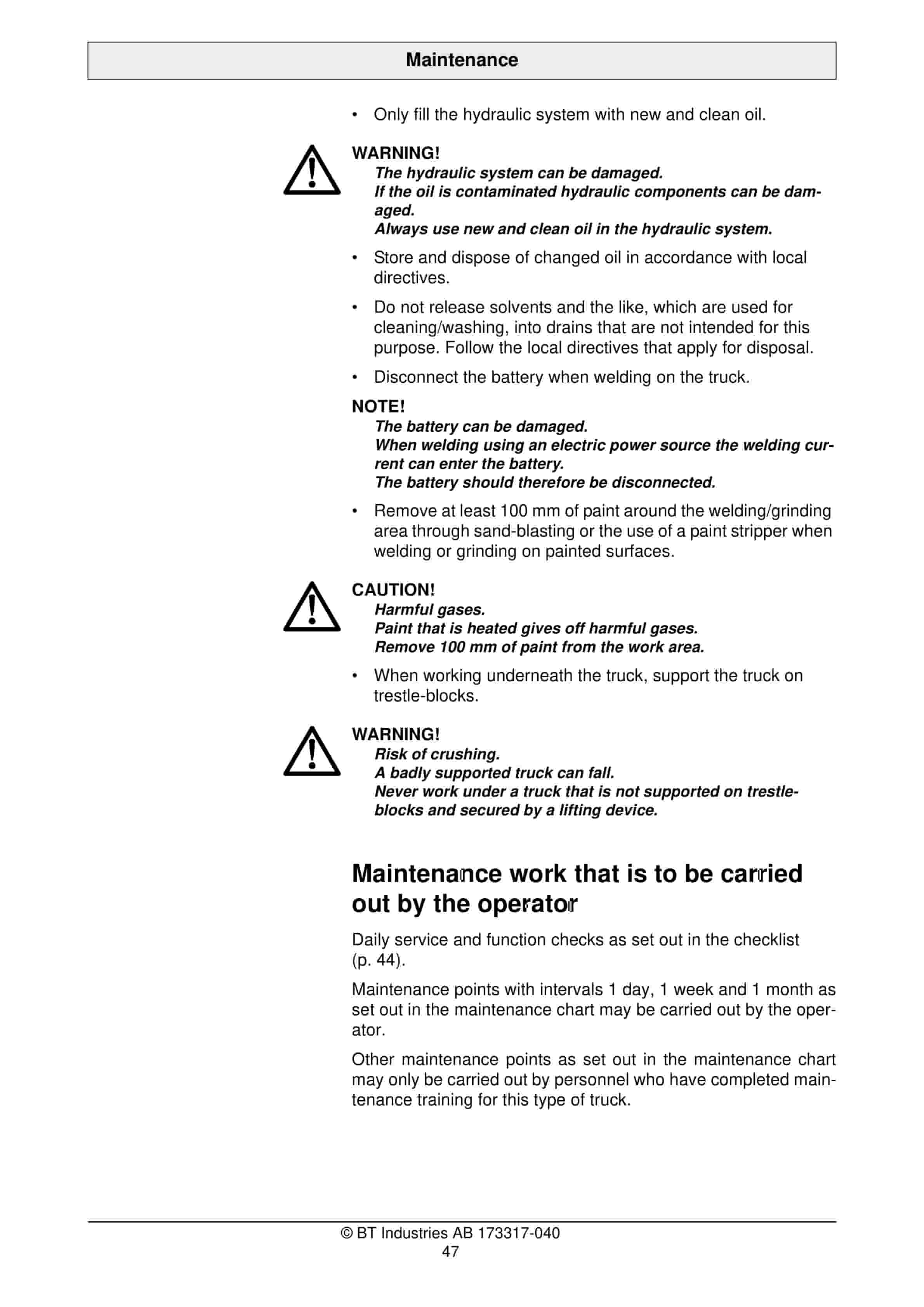 BT ORION P24 Operator Manual 173317-040 4 BT ORION P24 Operator Manual 173317-040 - Image 4