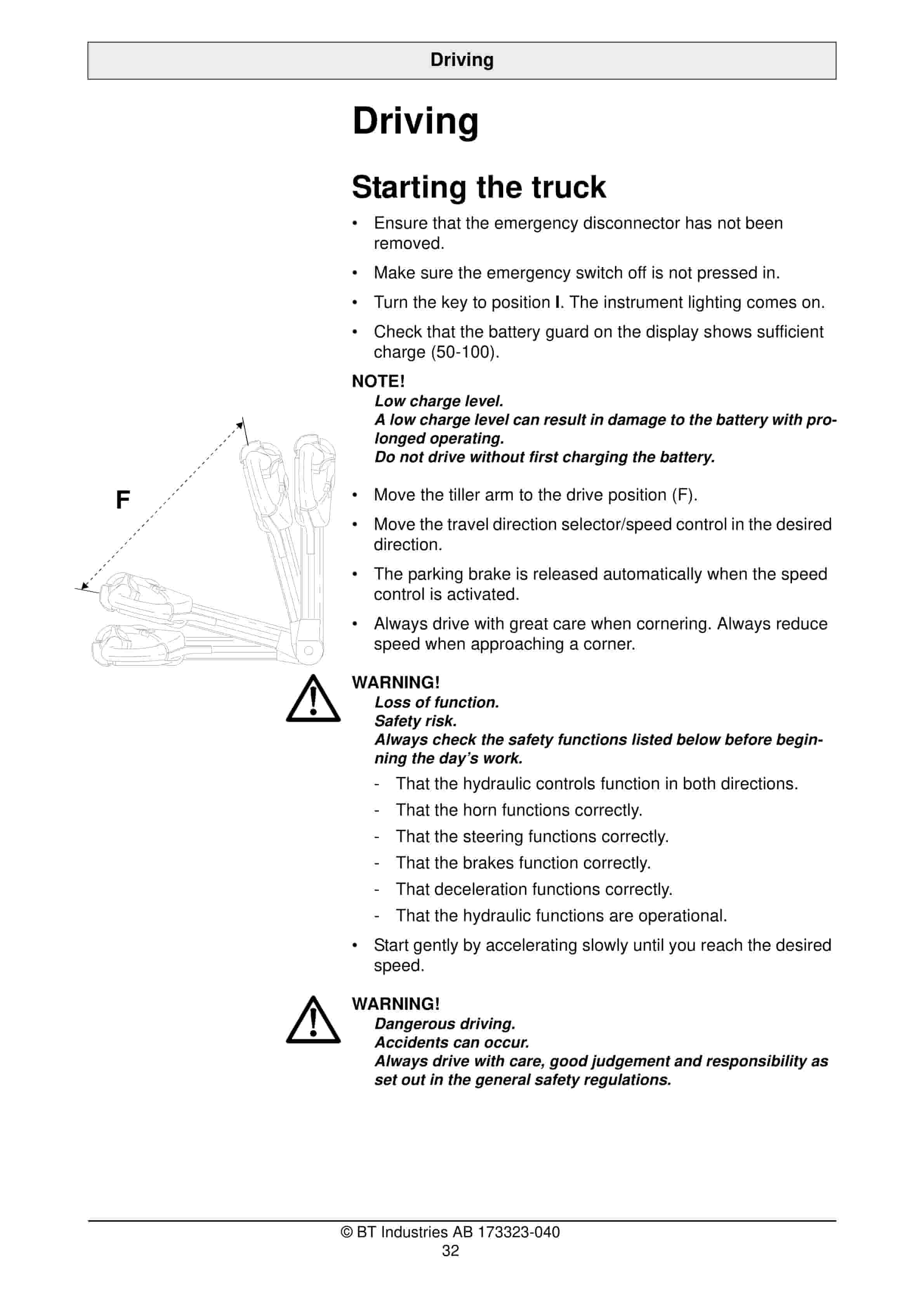 Alternative view of BT ORION W18, ORION W20 Operator Manual 173323-040
