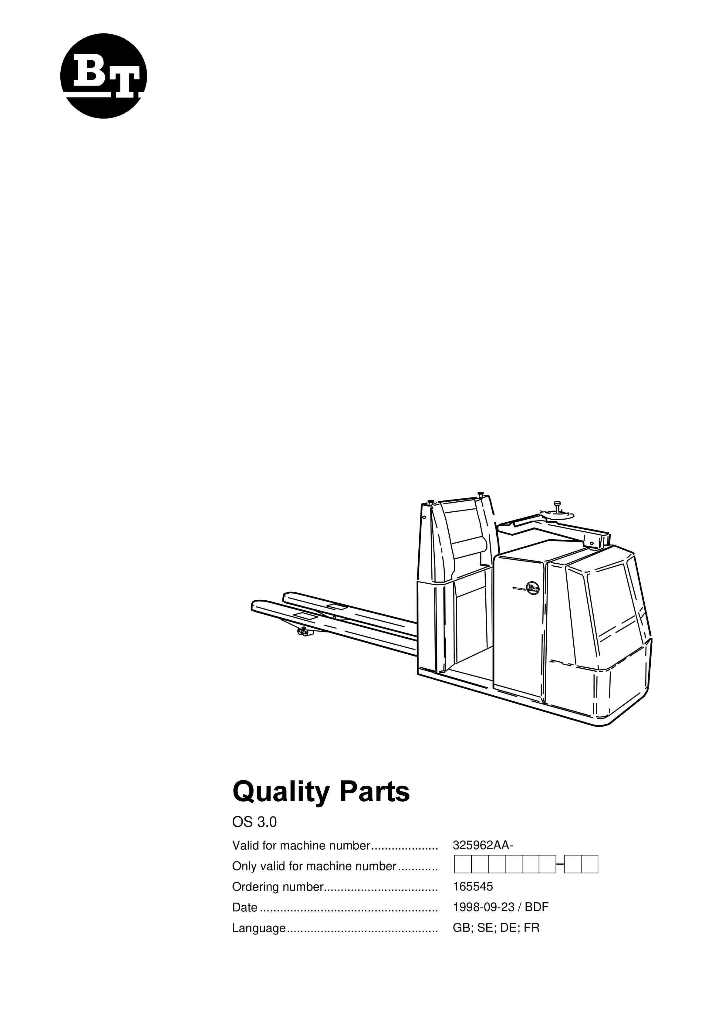 BT OS 3.0 Quality Parts 165545 1 BT OS 3.0 Quality Parts 165545