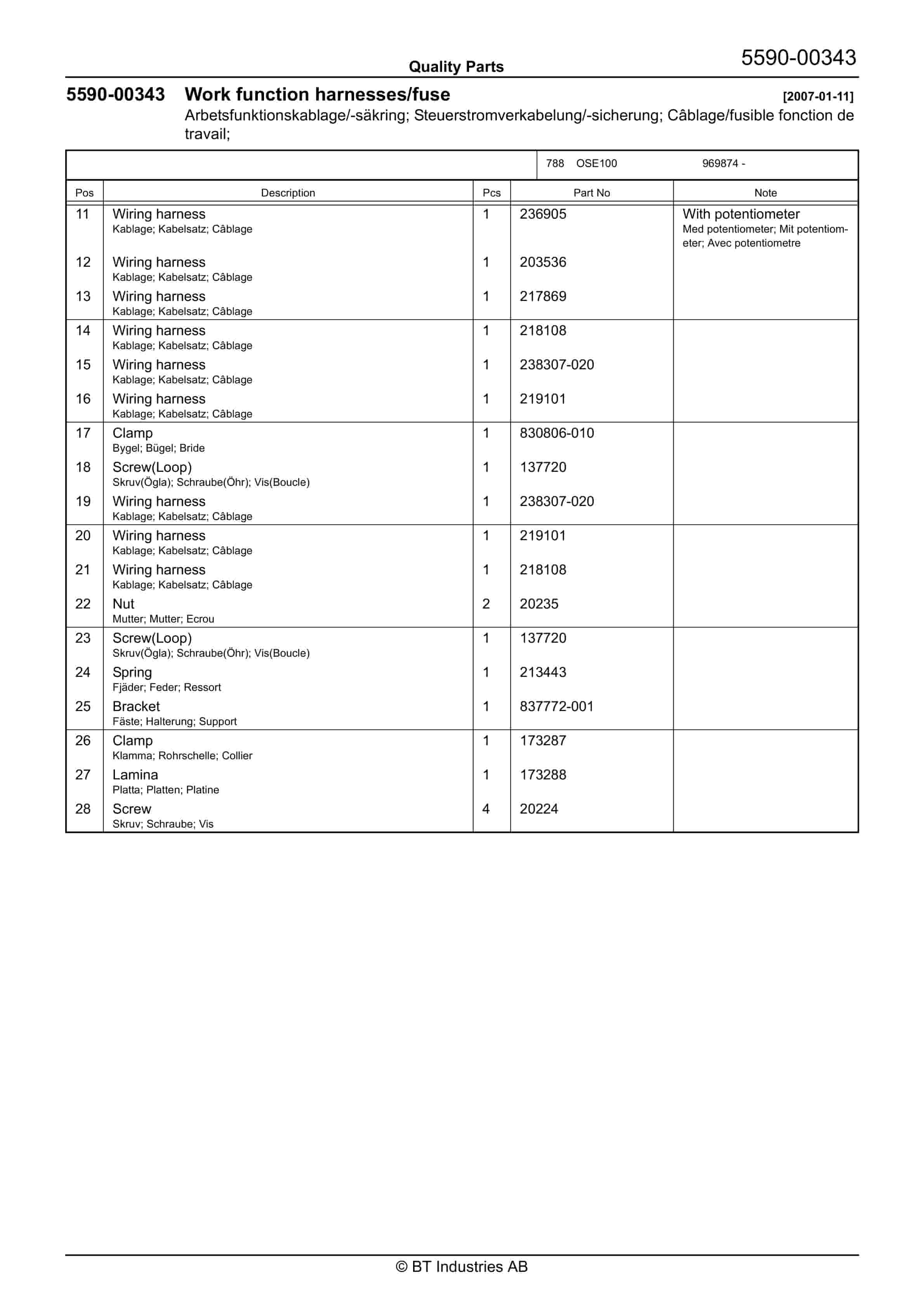 BT OSE100 Quality Parts 244872 3 BT OSE100 Quality Parts 244872 - Image 3