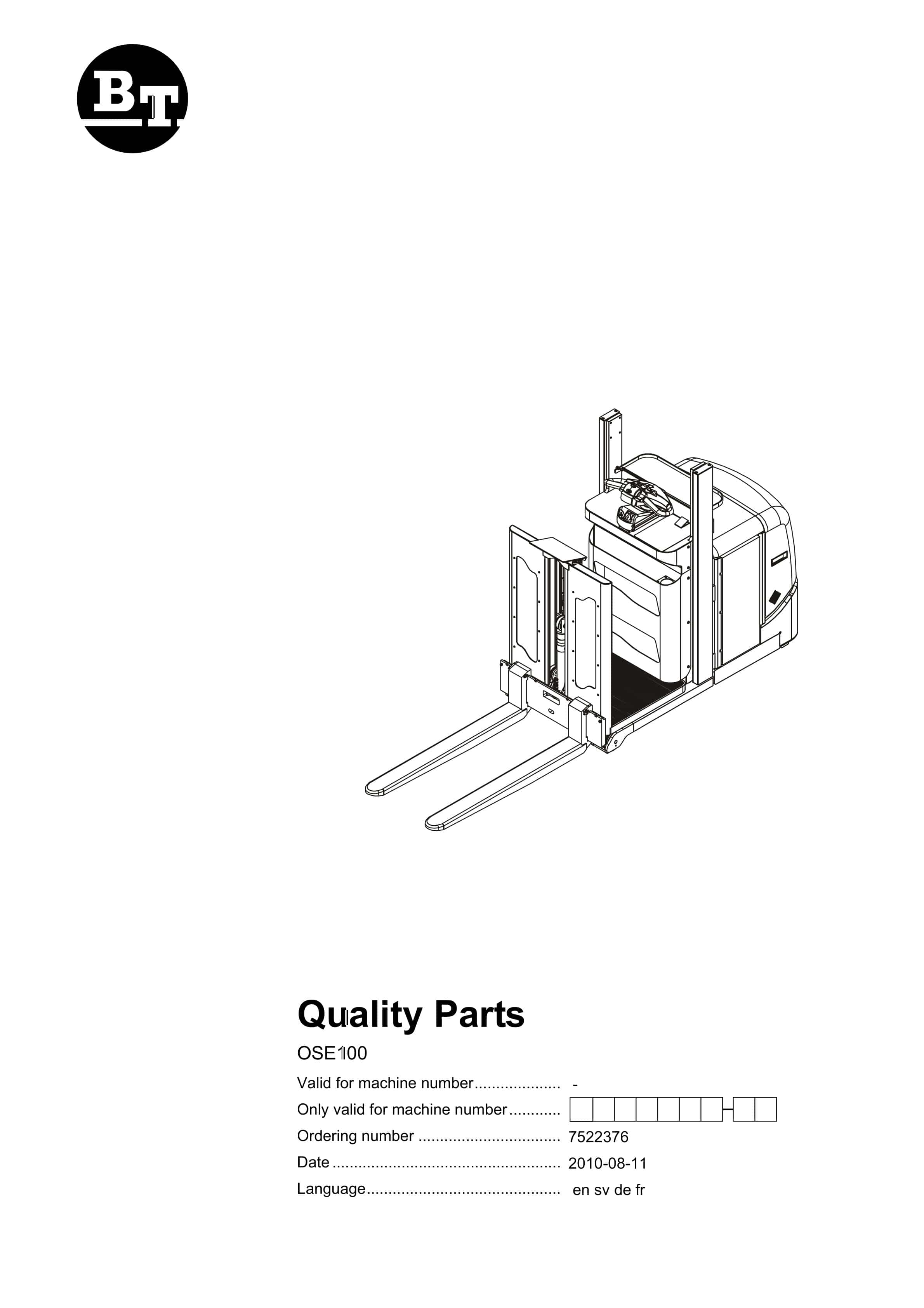 BT OSE100 Quality Parts 7522376 1 BT OSE100 Quality Parts 7522376