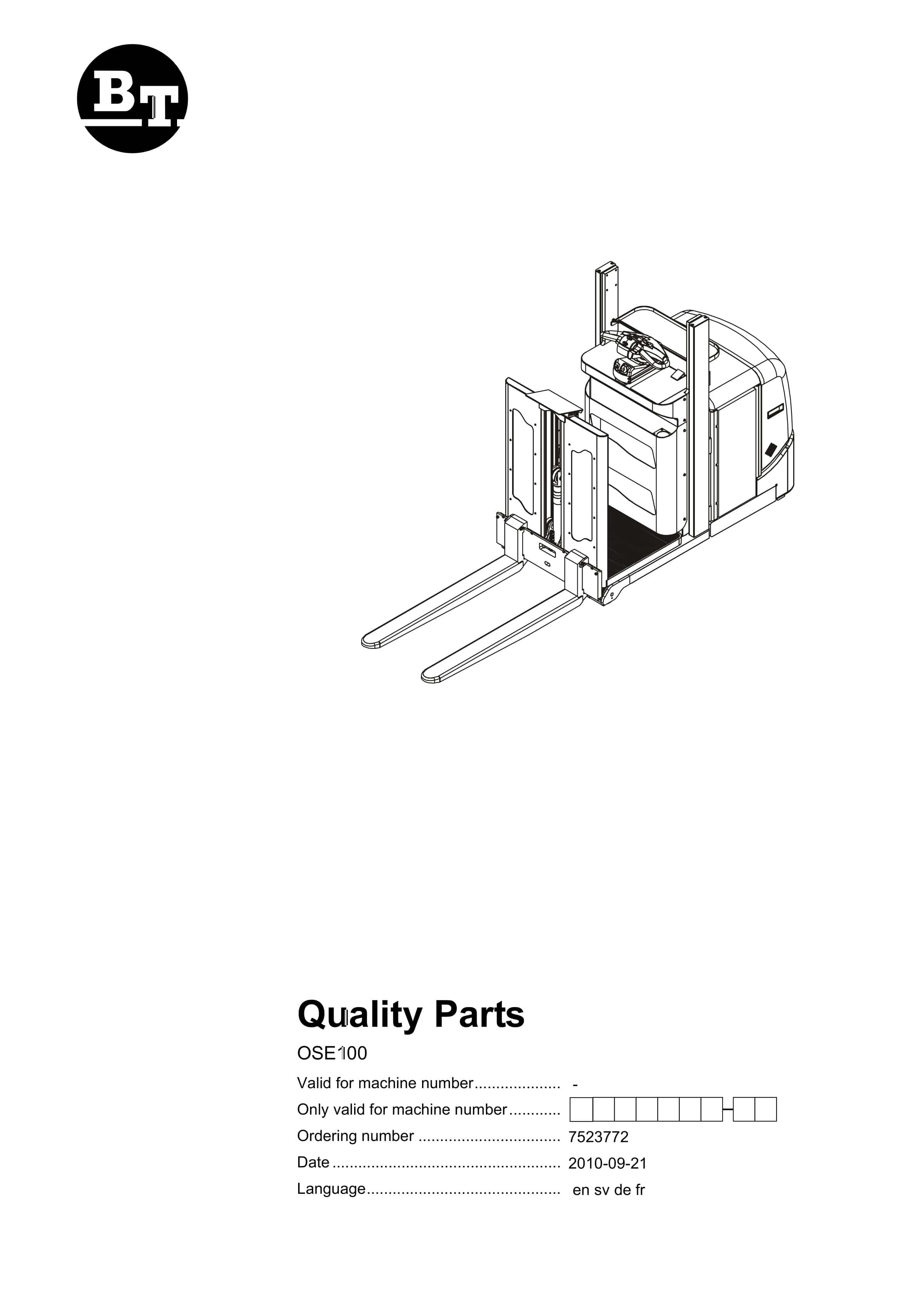 BT OSE100 Quality Parts 7523772 1 BT OSE100 Quality Parts 7523772