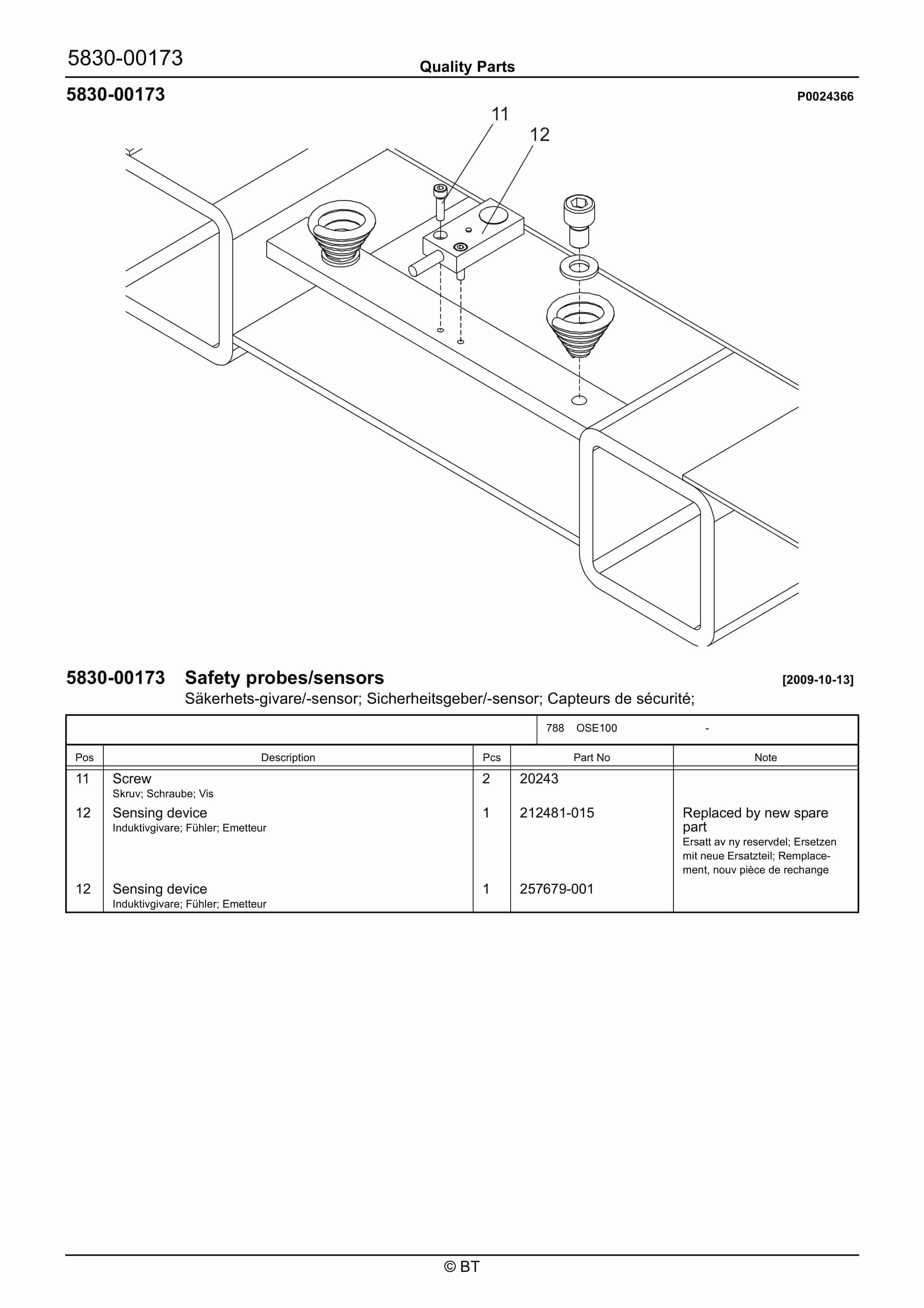 BT OSE100 Quality Parts 7529607 3 BT OSE100 Quality Parts 7529607 - Image 3