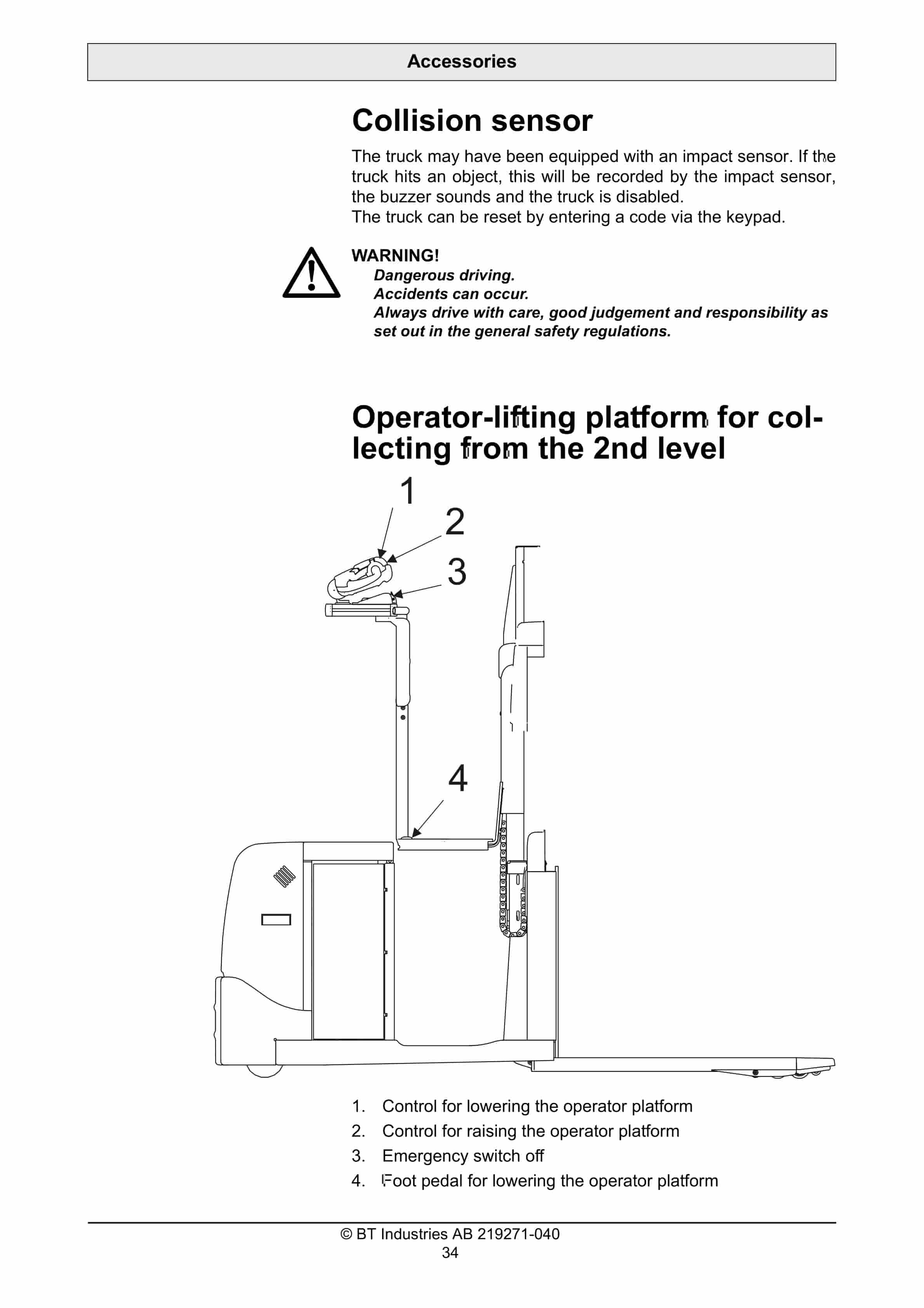 Alternative view of BT OSE120, OSE120P Operator Manual 219271-040