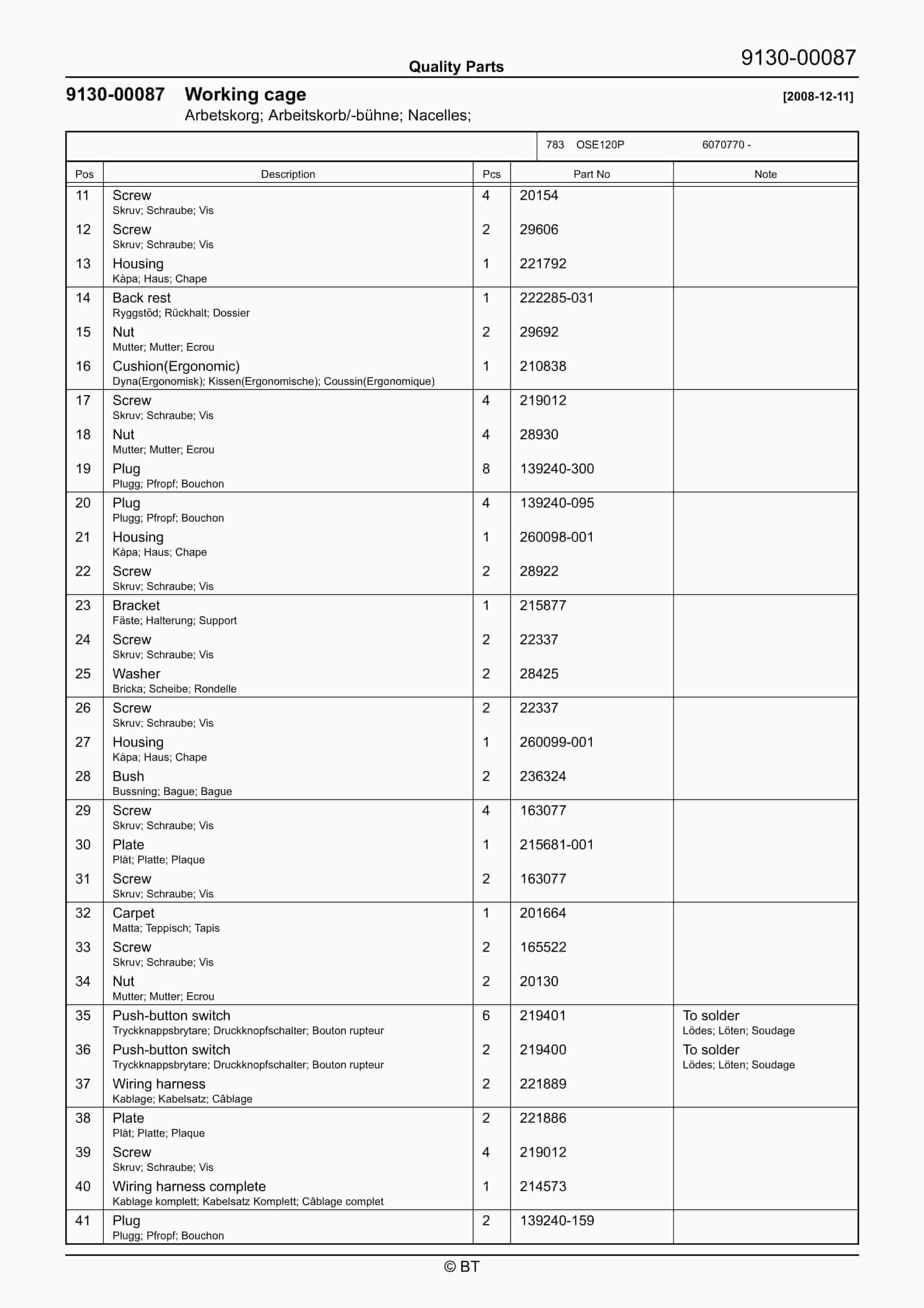 BT OSE120, OSE120P Quality Parts 7511664 4 BT OSE120, OSE120P Quality Parts 7511664 - Image 4