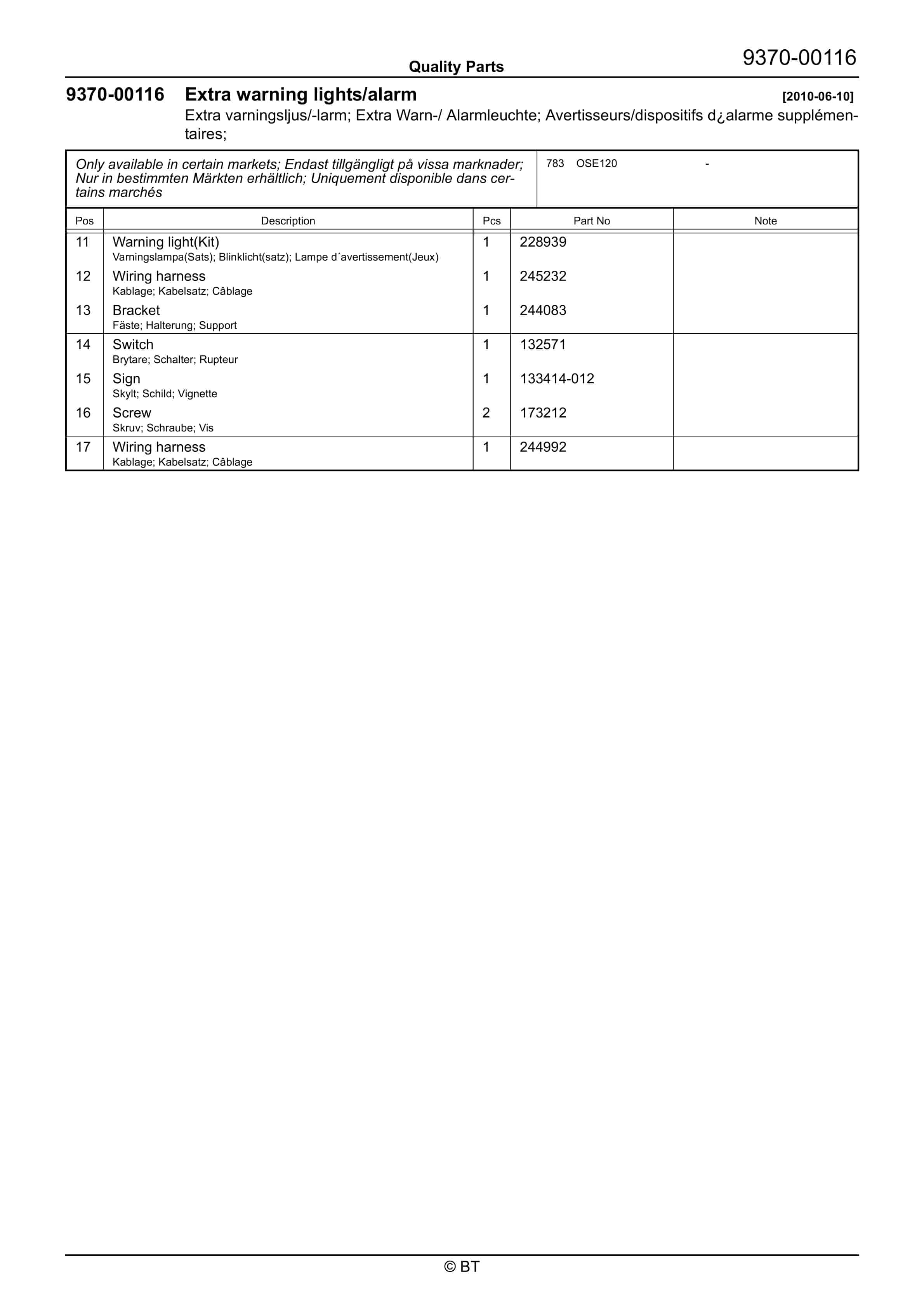 BT OSE120 Quality Parts 7532438 4 BT OSE120 Quality Parts 7532438 - Image 4