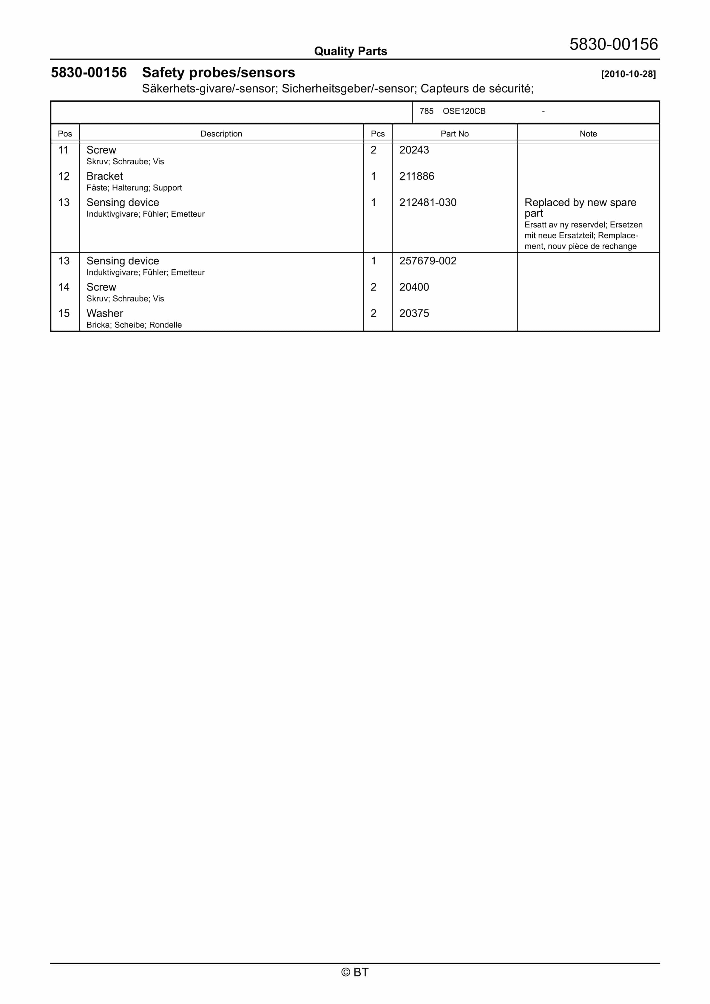 BT OSE120CB Quality Parts 7526153 3 BT OSE120CB Quality Parts 7526153 - Image 3