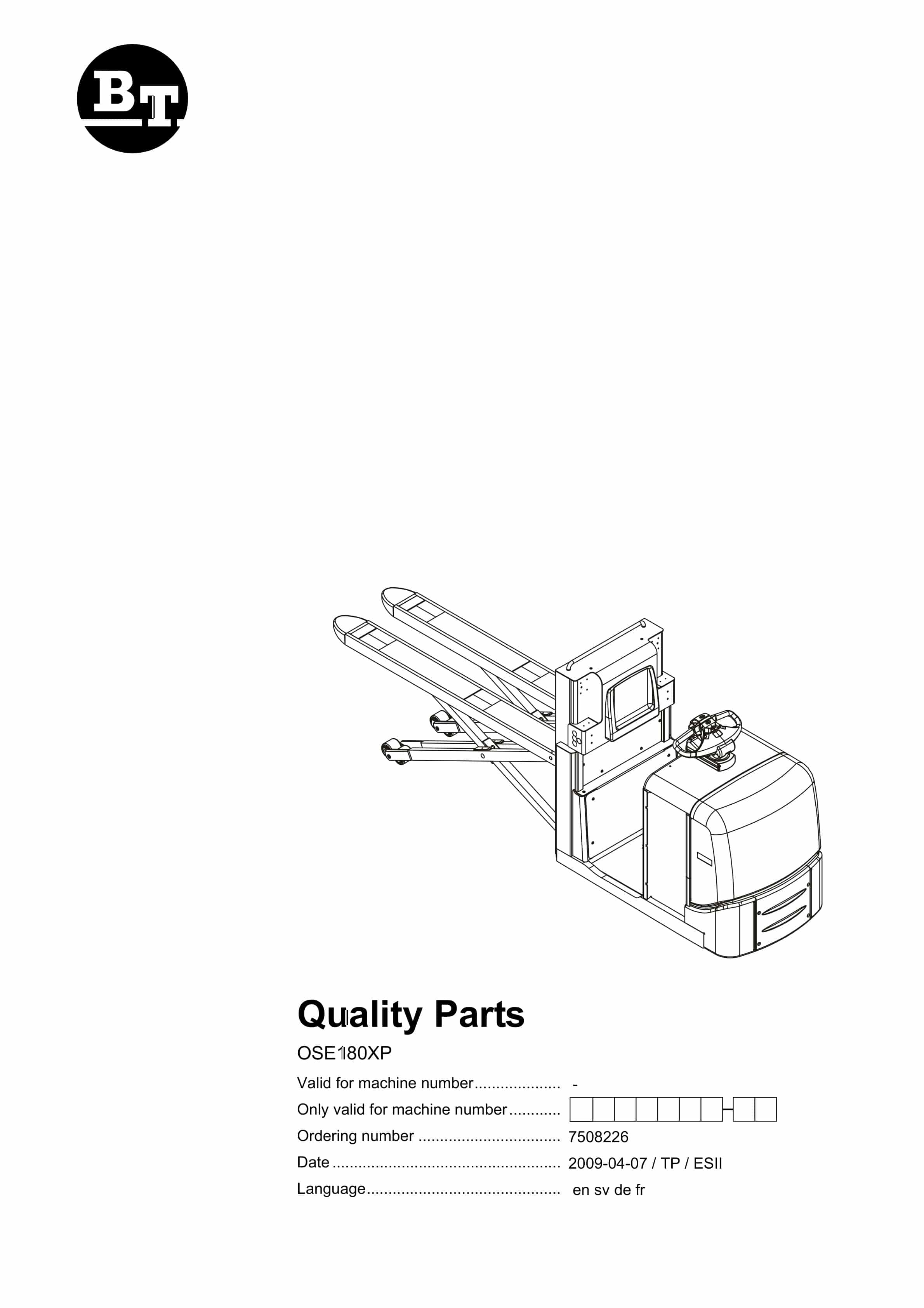 BT OSE180XP Quality Parts 7508226 1 BT OSE180XP Quality Parts 7508226