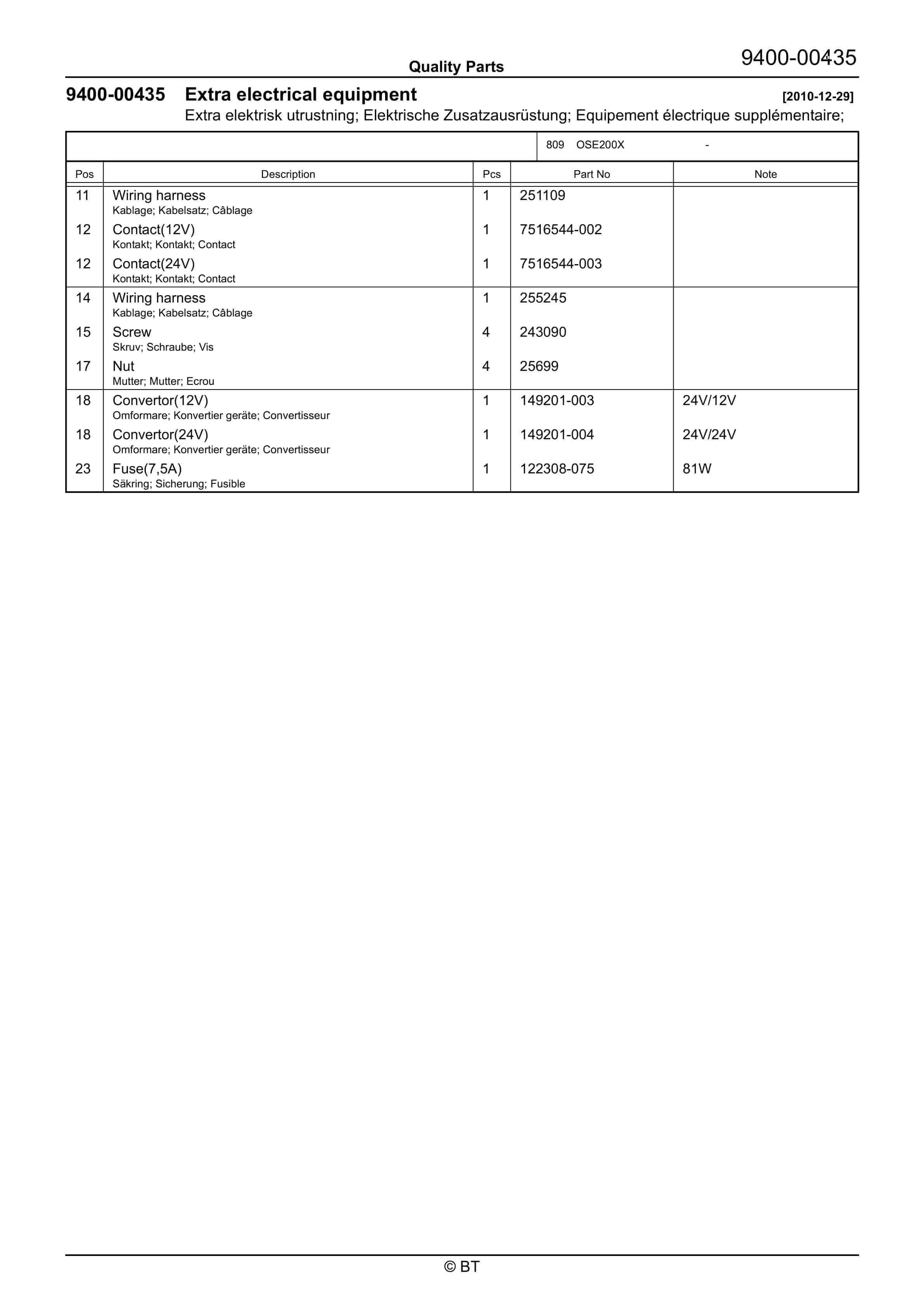 BT OSE200X Quality Parts 7529760 5 BT OSE200X Quality Parts 7529760 - Image 5